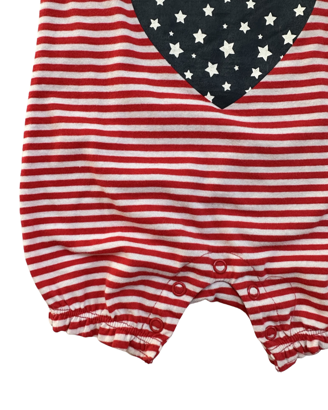 0-3M Baby Girl Patriotic Red / White Striped Bubble