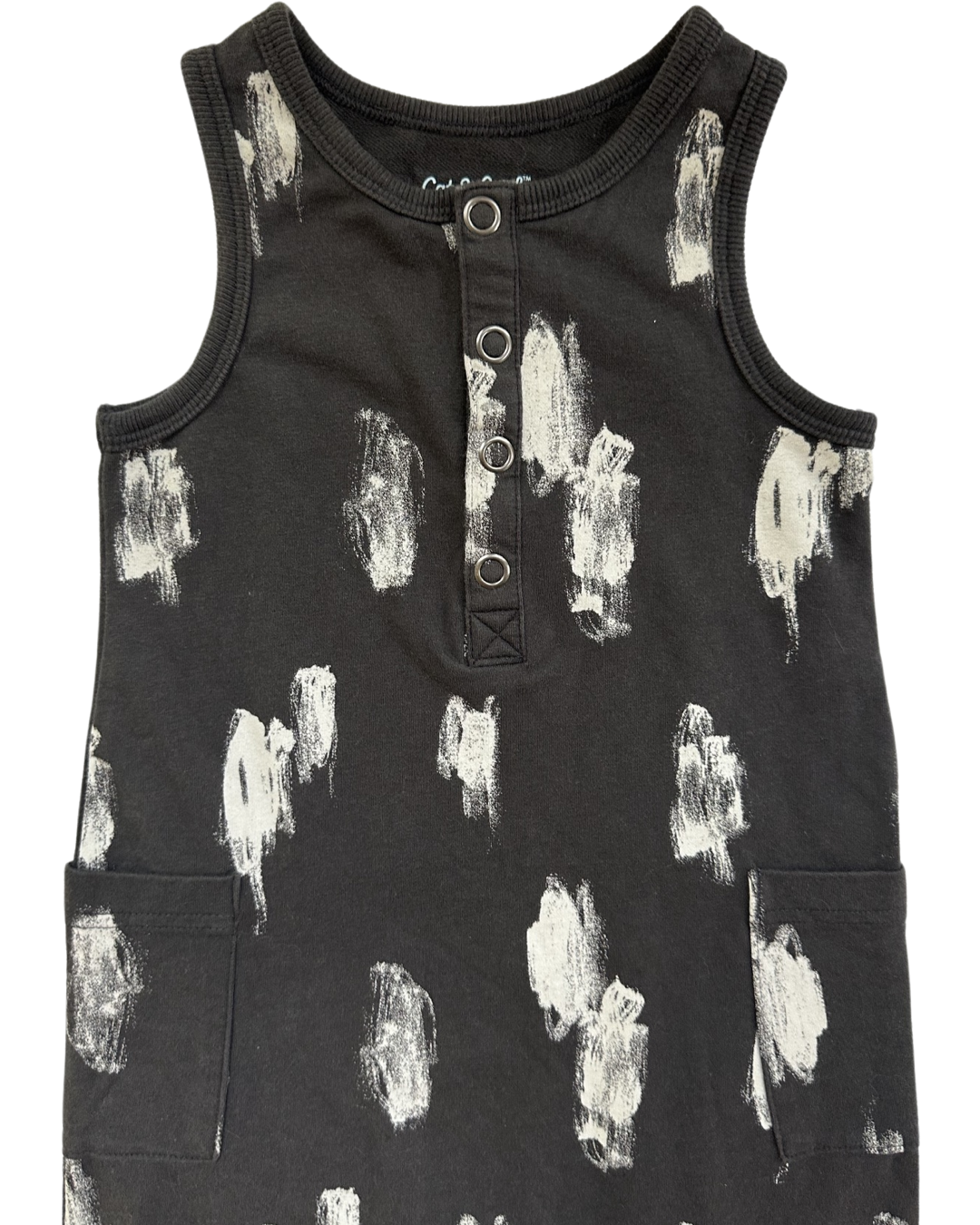 2T Toddler Boys Dark Gray Cat & Jack Romper with Pockets