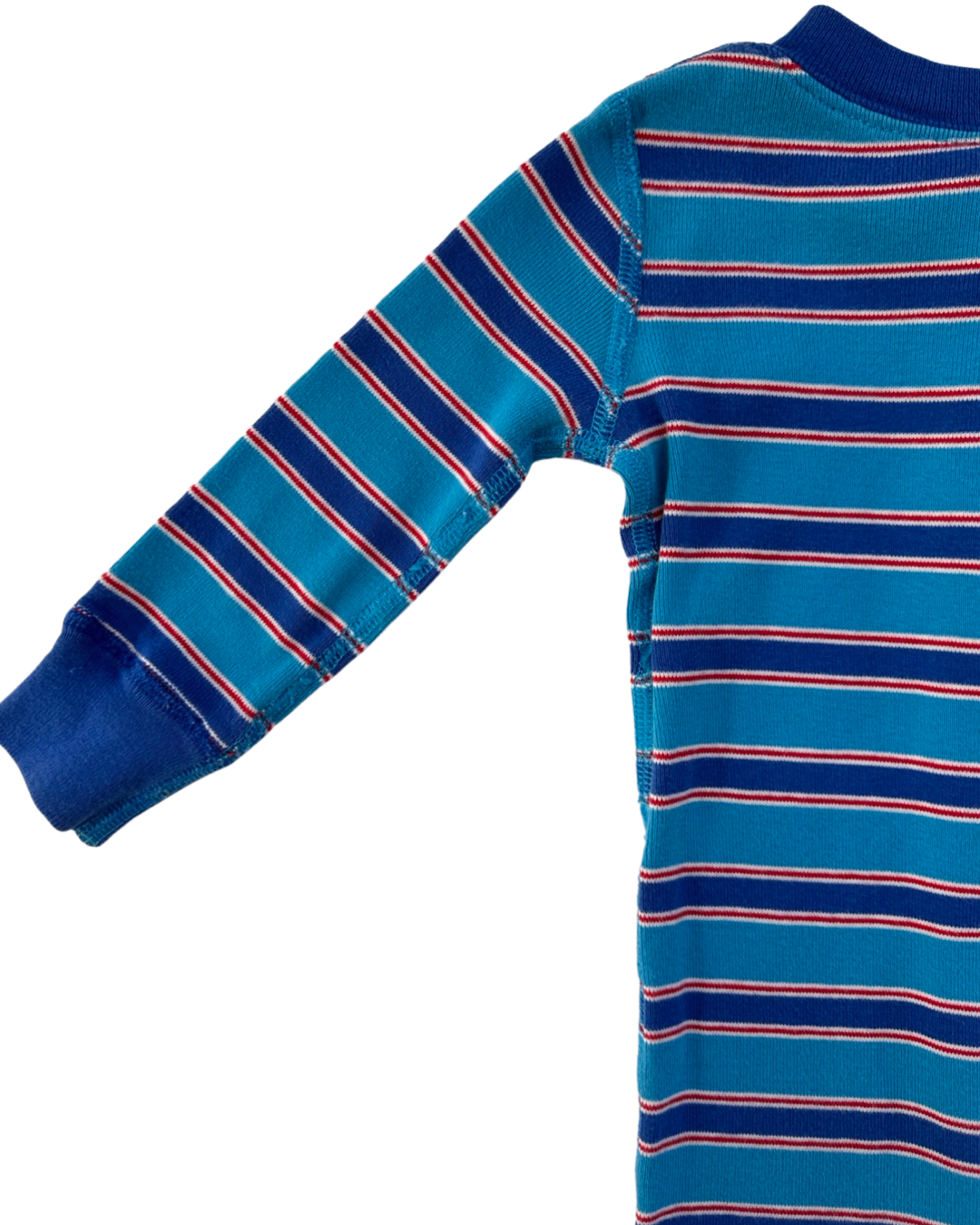 9M-18M Baby Boy Hanna Andersson Organic Cotton Blue Striped Zippered Sleeper PJs