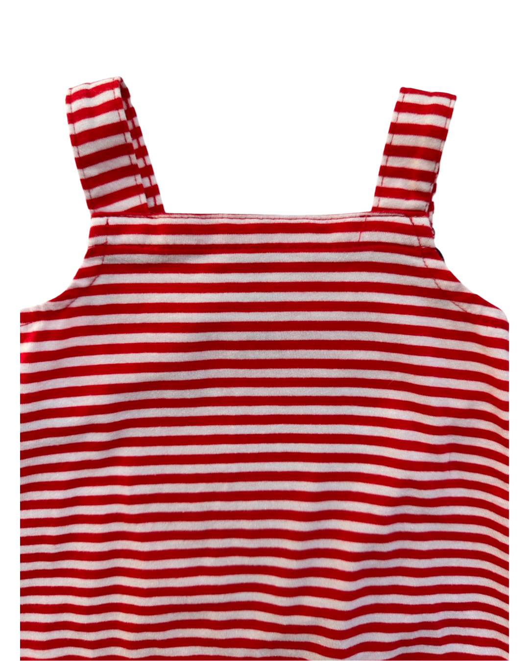 0-3M Baby Girl Patriotic Red / White Striped Bubble