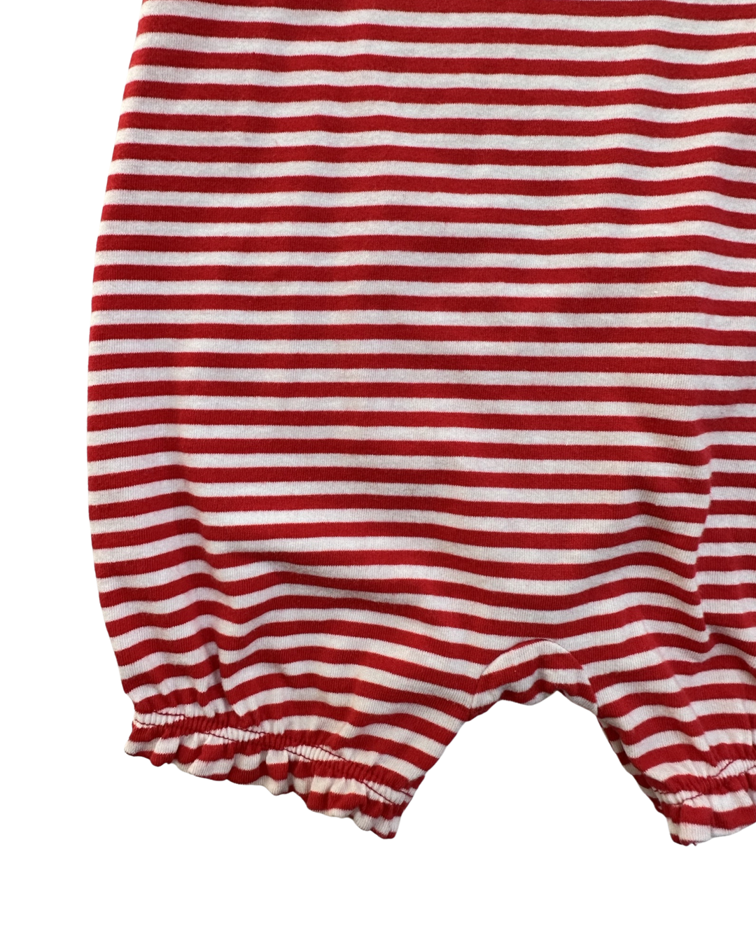 0-3M Baby Girl Patriotic Red / White Striped Bubble