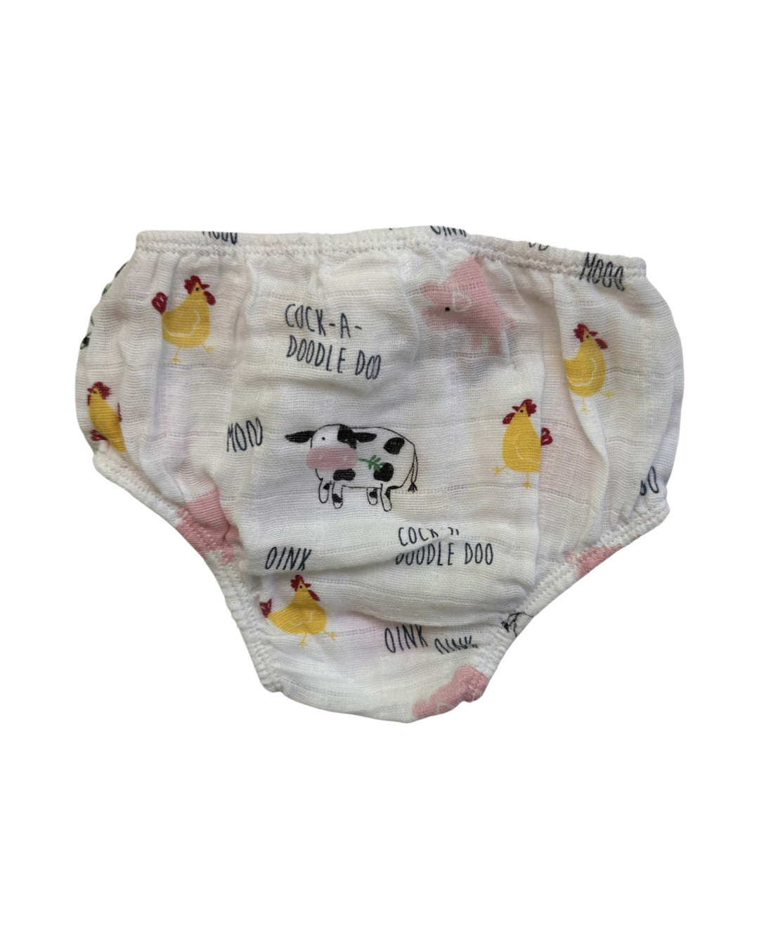 9M Baby -12M Baby Girl Mud Pie Farm Animal Muslin Dress w/ Bloomers