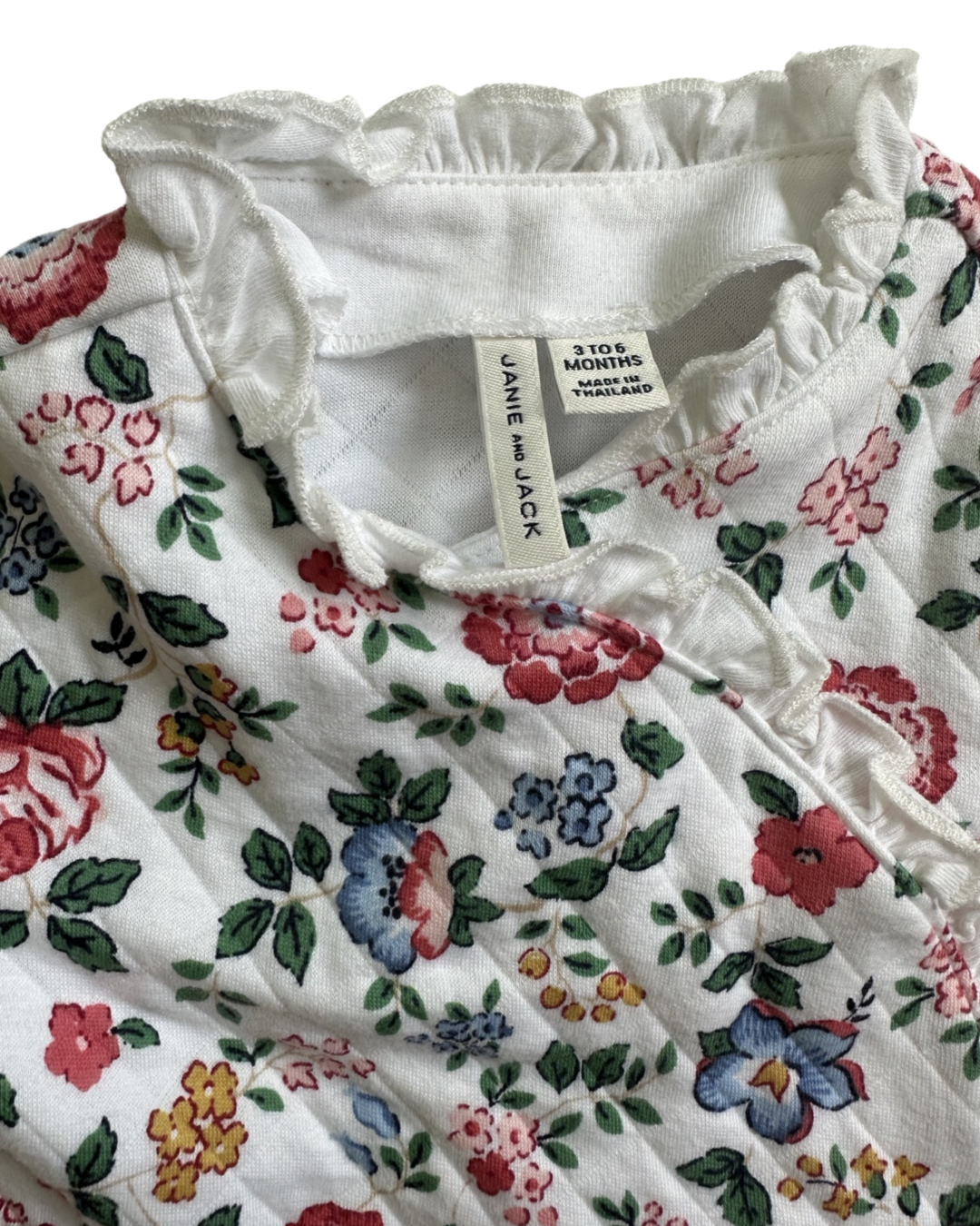 3-6M Janie & Jack Floral Quilted Footed 1 Piece Sleeper