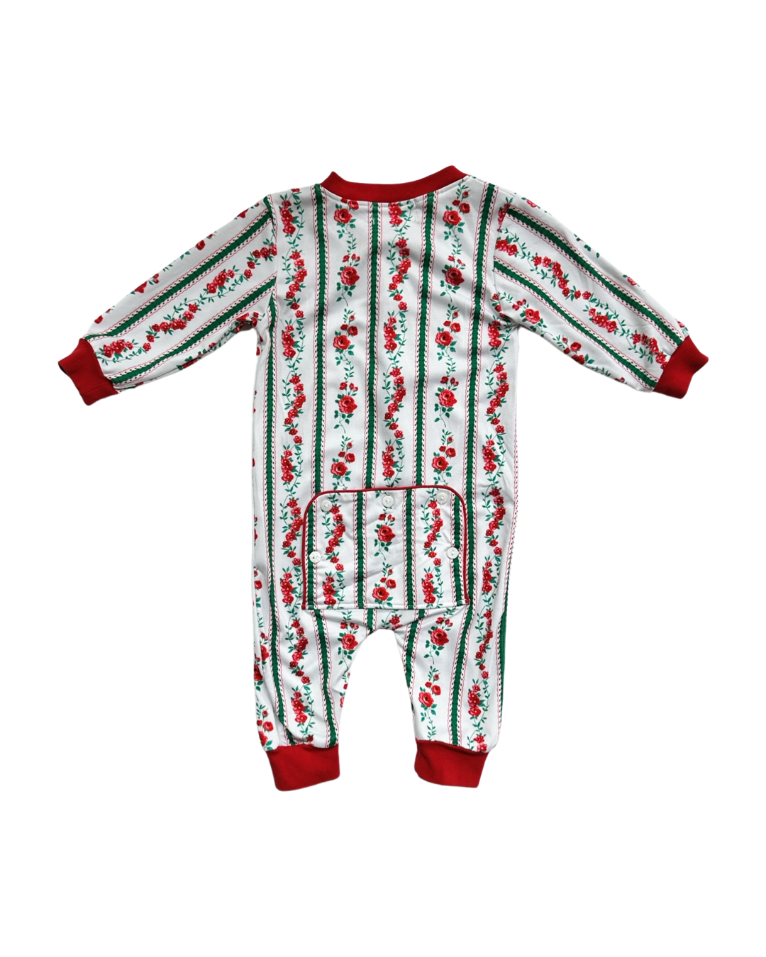 9M Baby Girl Cecil and Lou Red Floral Christmas Sleeper PJs