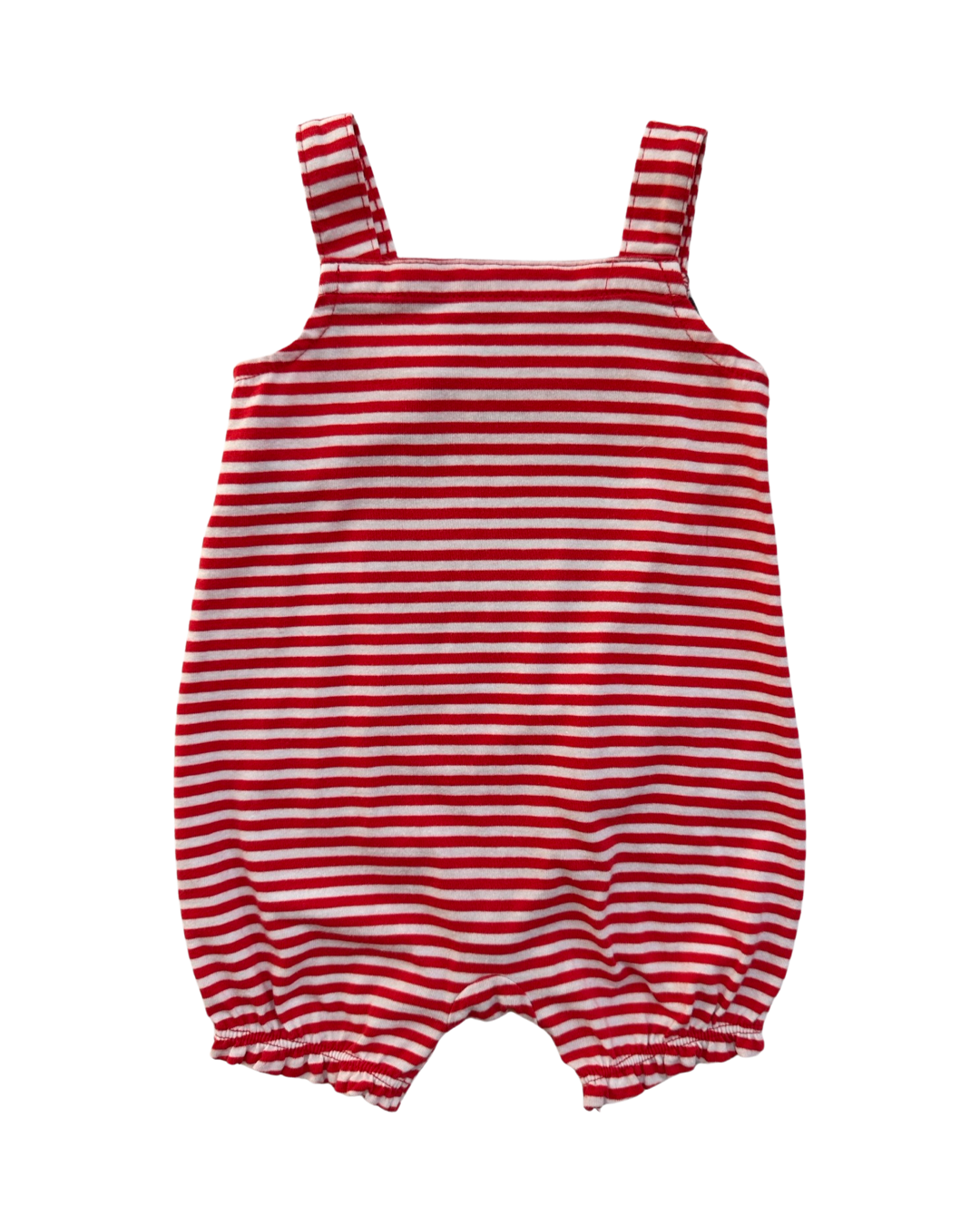 0-3M Baby Girl Patriotic Red / White Striped Bubble