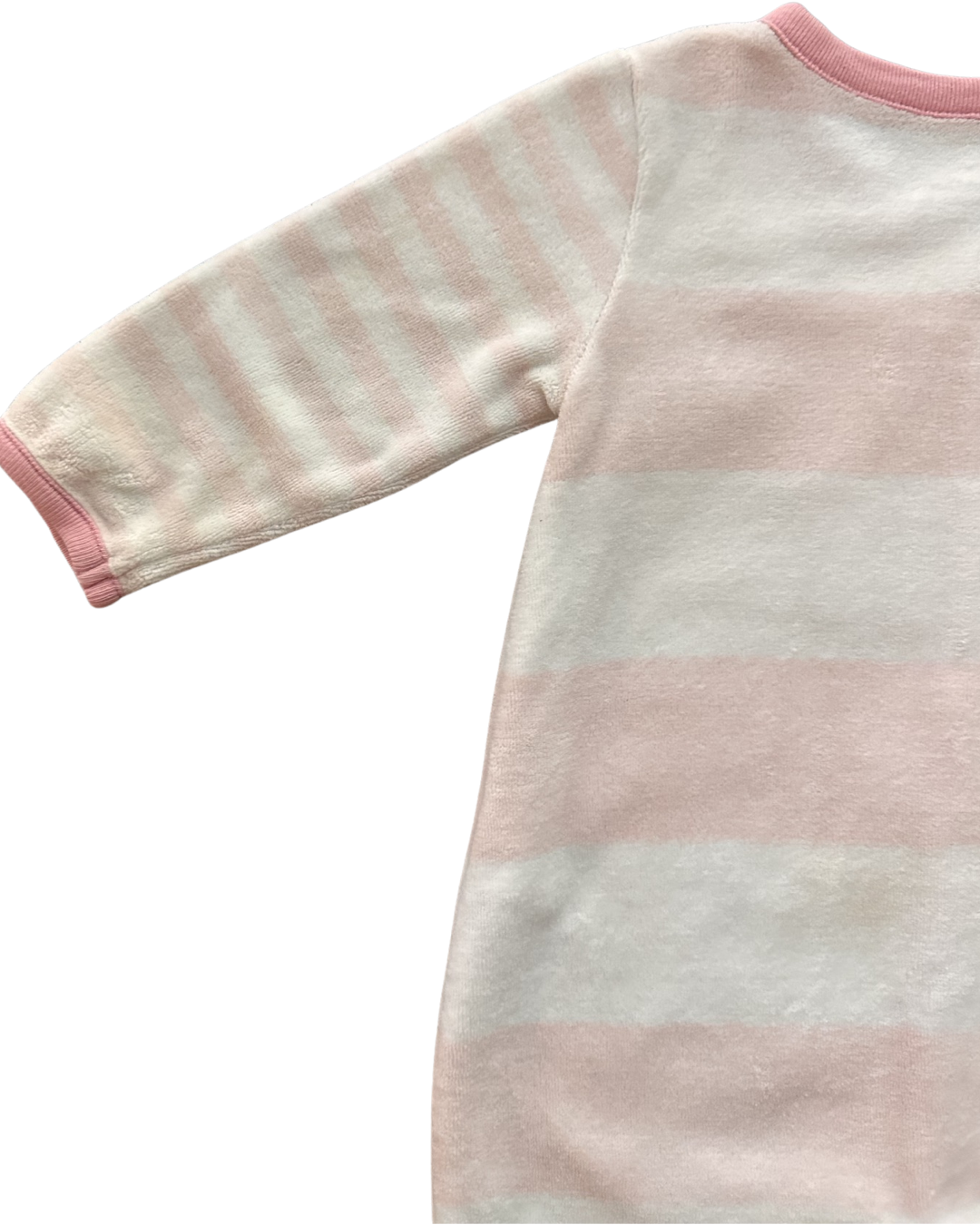 6-9M Baby Girl Baby Gap Pink and White Striped Terry Sleeper