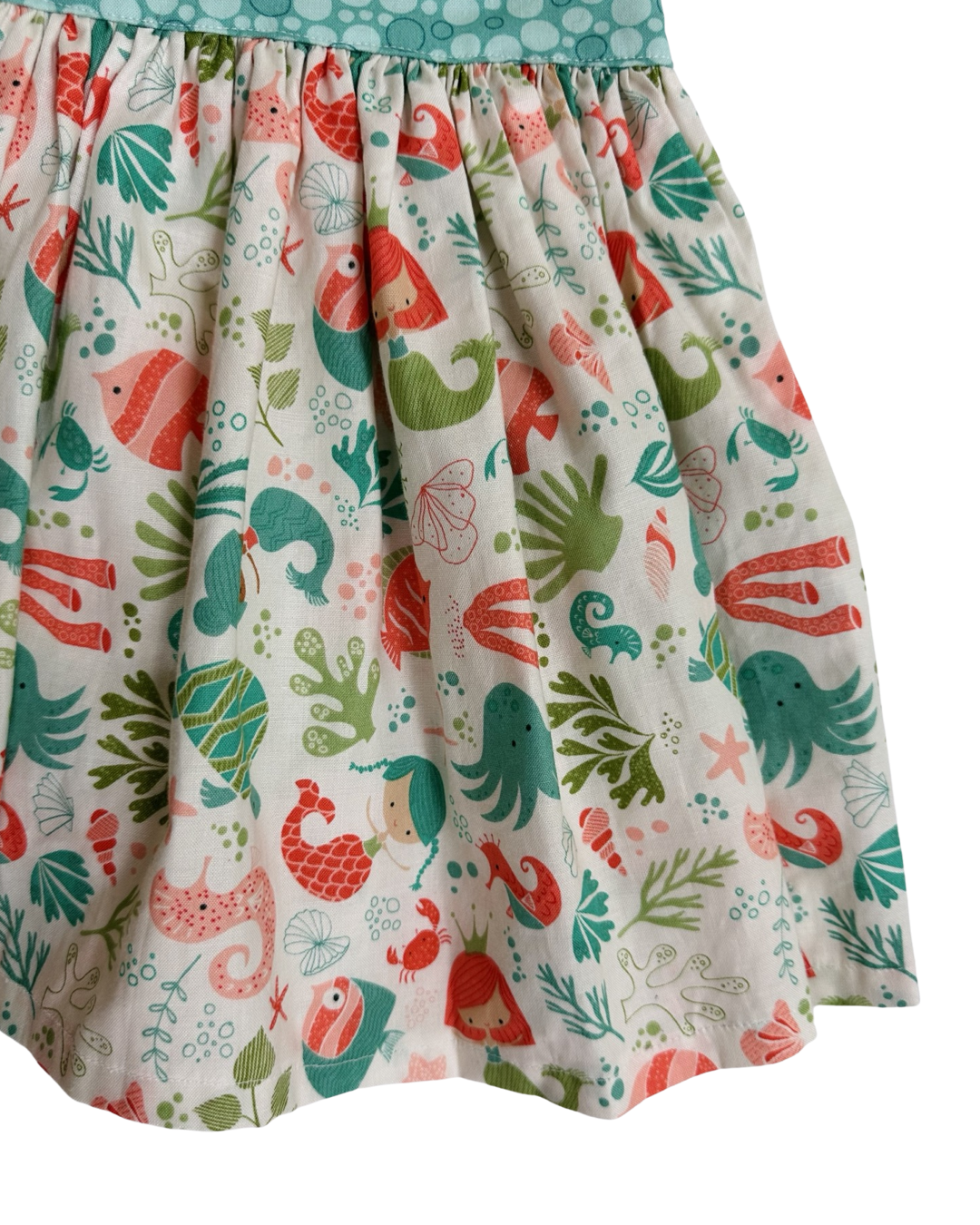 12M-18M Baby Girl Boutique Mermaid Sea Teal / Coral Dress