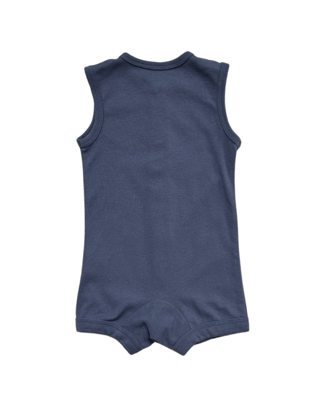 6-12M Baby Boy Blue Hanes Snap Front Romper