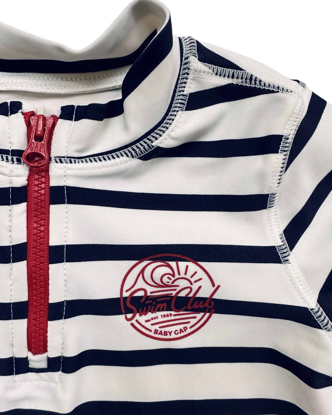 18M-24M Baby Boy Baby Gap Swim Club Navy / White Rash Guard Swim Suit