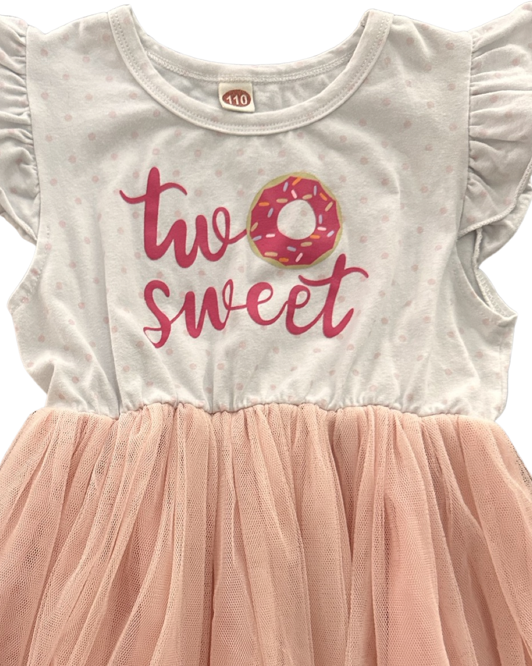 2T Toddler Girl Two Sweet Donut Tulle Birthday Dress