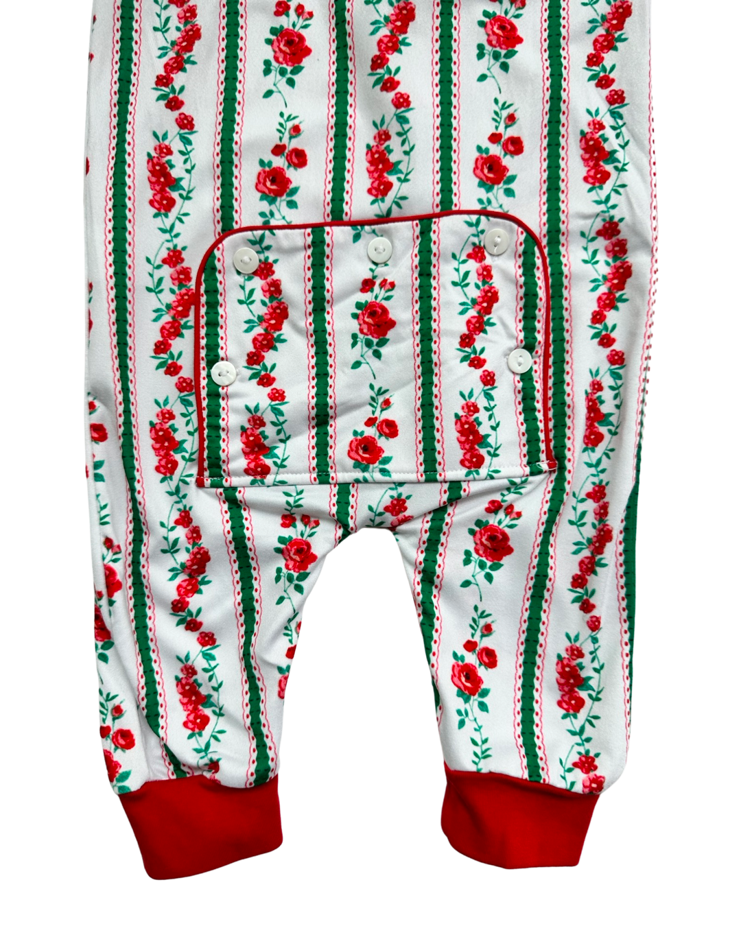 9M Baby Girl Cecil and Lou Red Floral Christmas Sleeper PJs