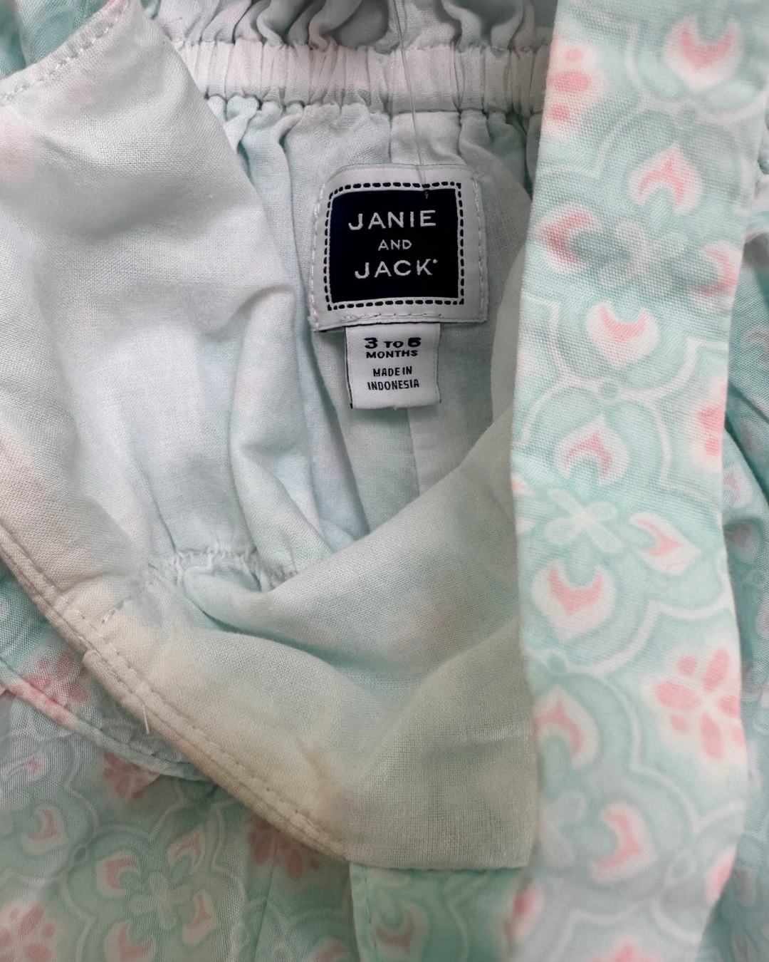 3-6M Baby Girl Janie & Jack Aqua & Pink Bubble