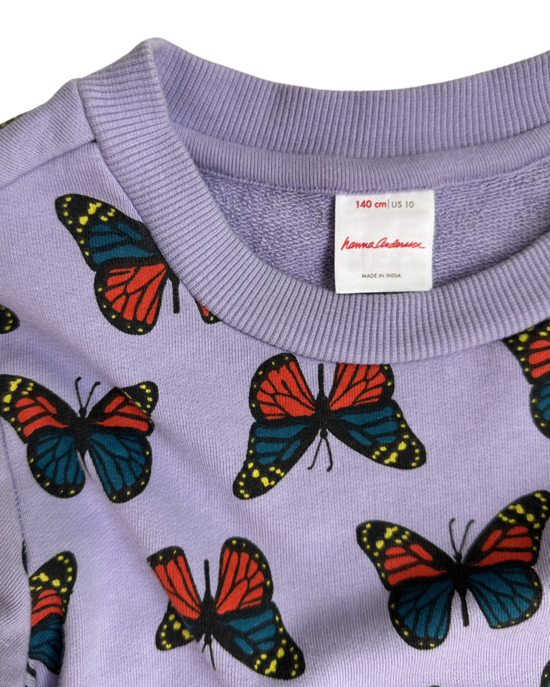 Youth Girls Size 10 Purple Hanna Andersson Butterfly Long Sleeve Dress