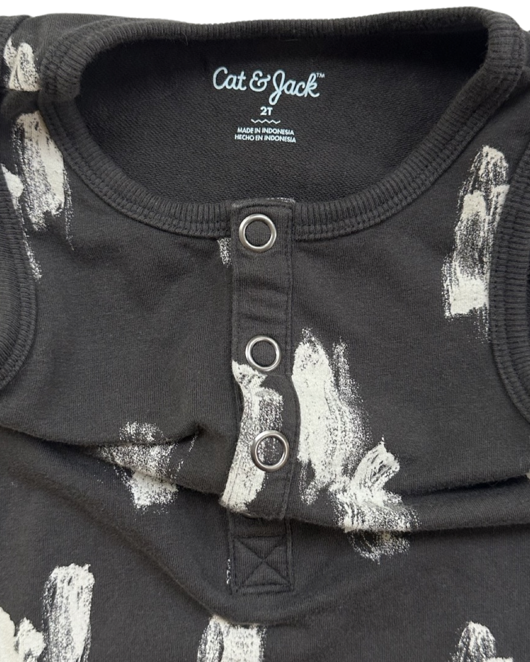 2T Toddler Boys Dark Gray Cat & Jack Romper with Pockets