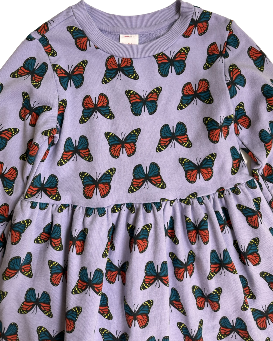 Youth Girls Size 10 Purple Hanna Andersson Butterfly Long Sleeve Dress