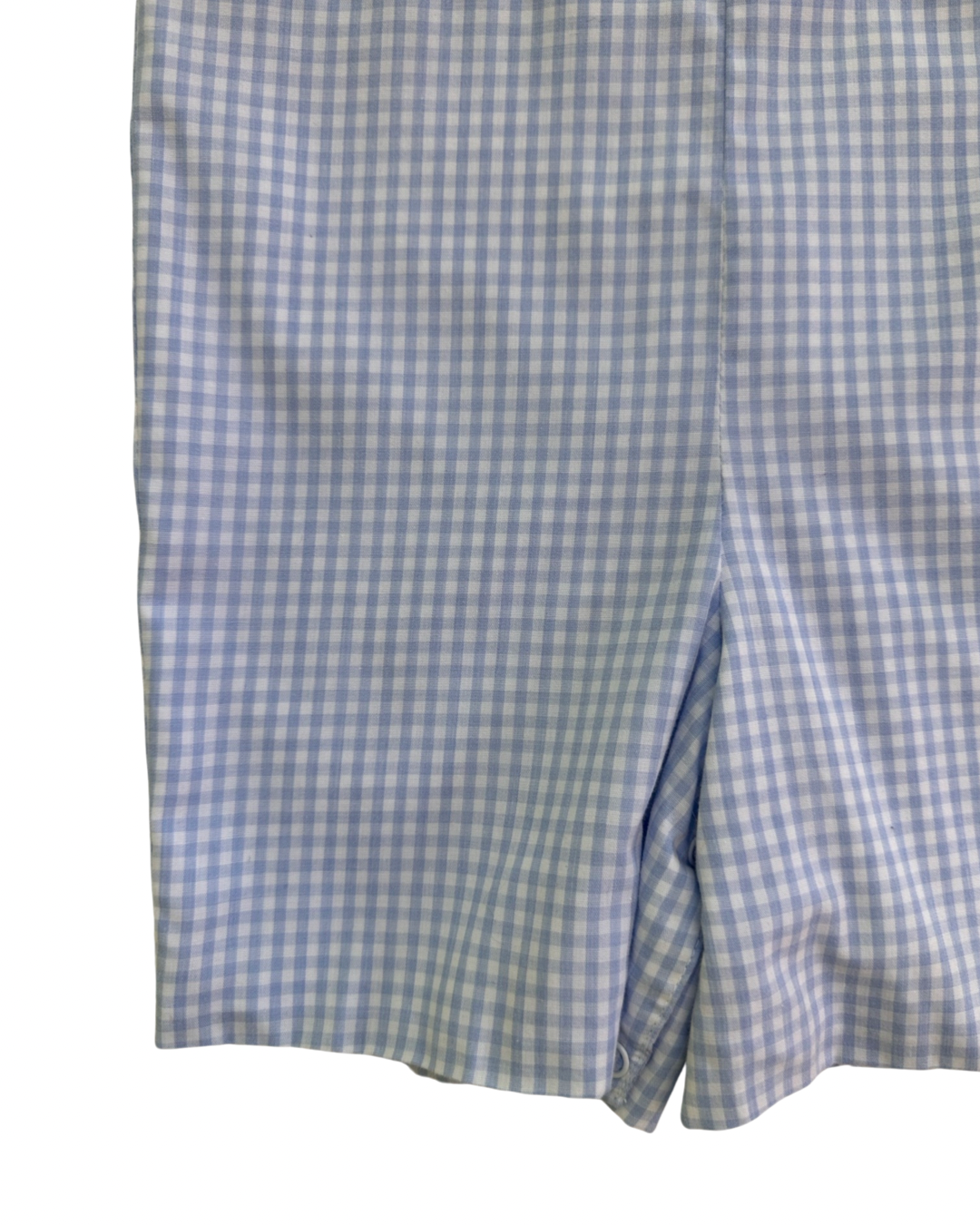 2T Toddler Boy Blue Gingham Foxy & Bear Smocked Bulldog Romper