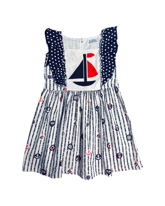 3T Toddler Girl Nautical Sailboat Boutique Dress
