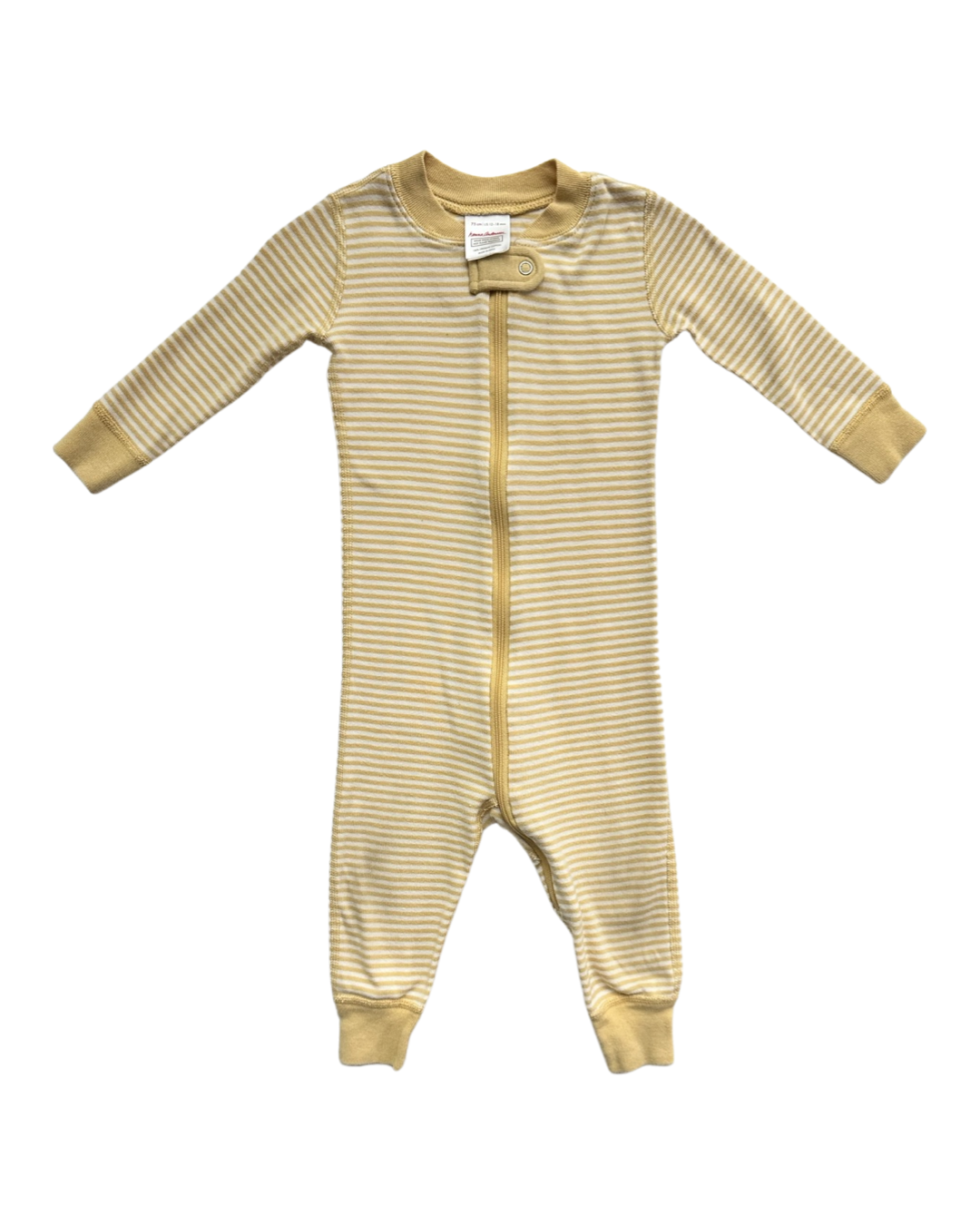 12M-18M Baby Boy MariGold Yellow Striped Hanna Andersson Sleeper PJs
