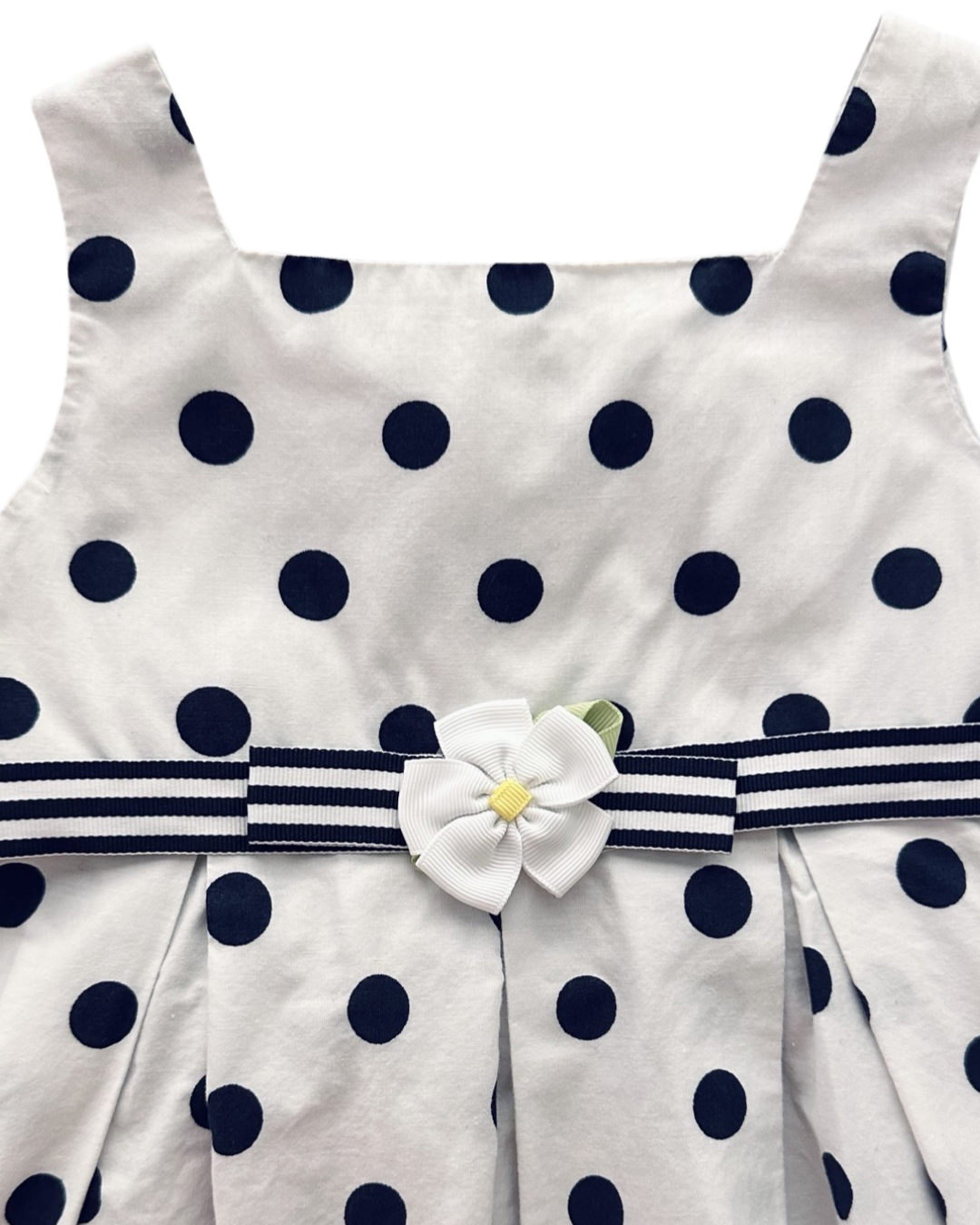 2T Toddler Girl Youngland Navy / White Floral Polkadot Dress