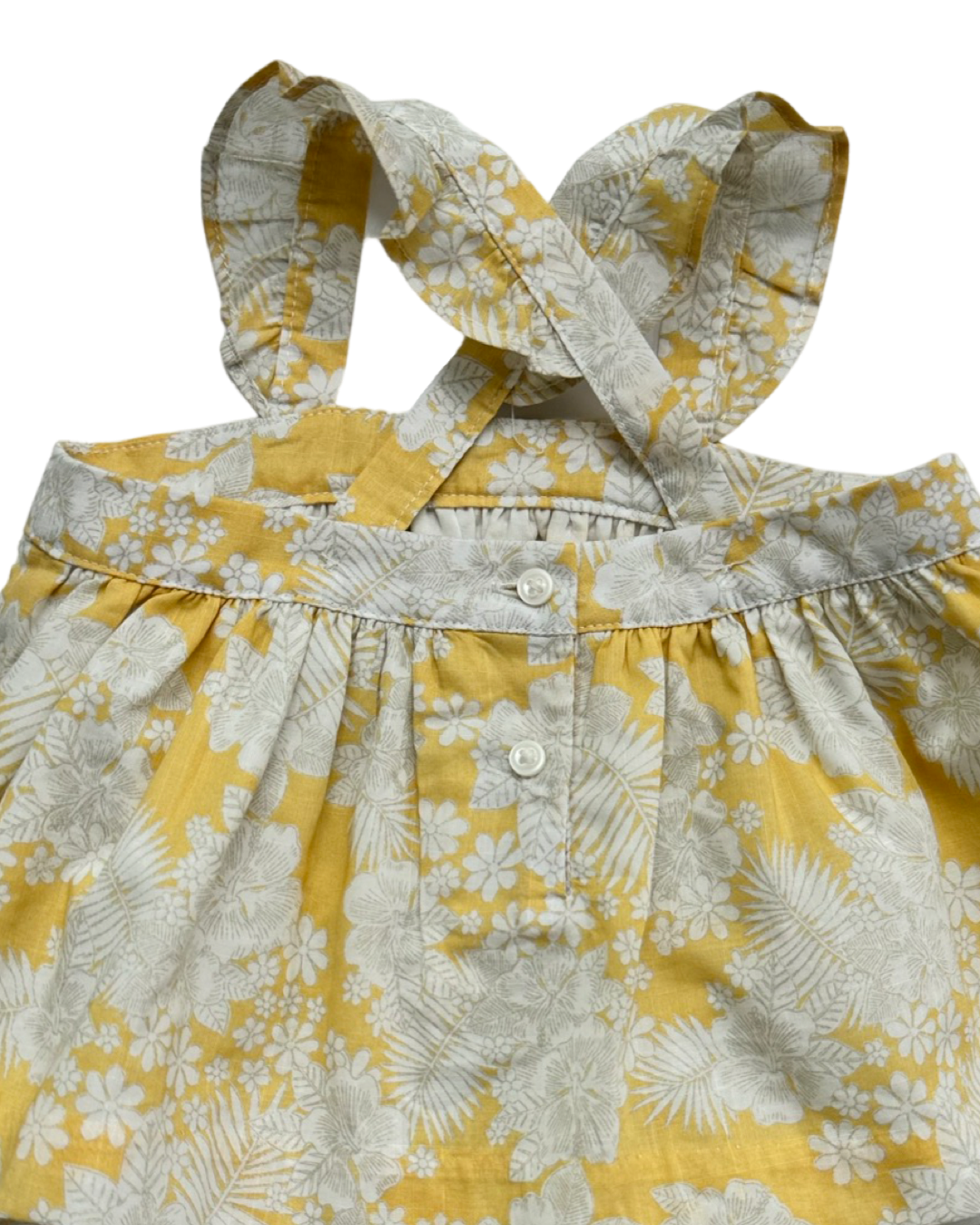 0-3M Baby Girl Janie & Jack Yellow Floral Layette 2Pc Set