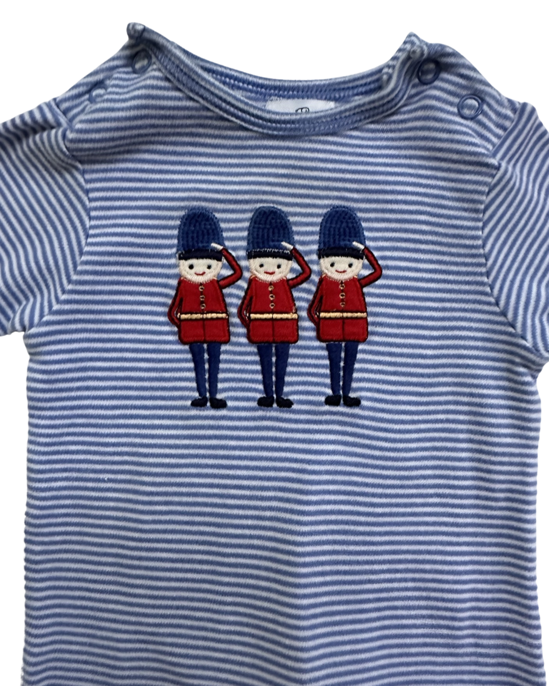 Newborn Baby Boy John Lewis London Soldier Blue Striped Sleeper