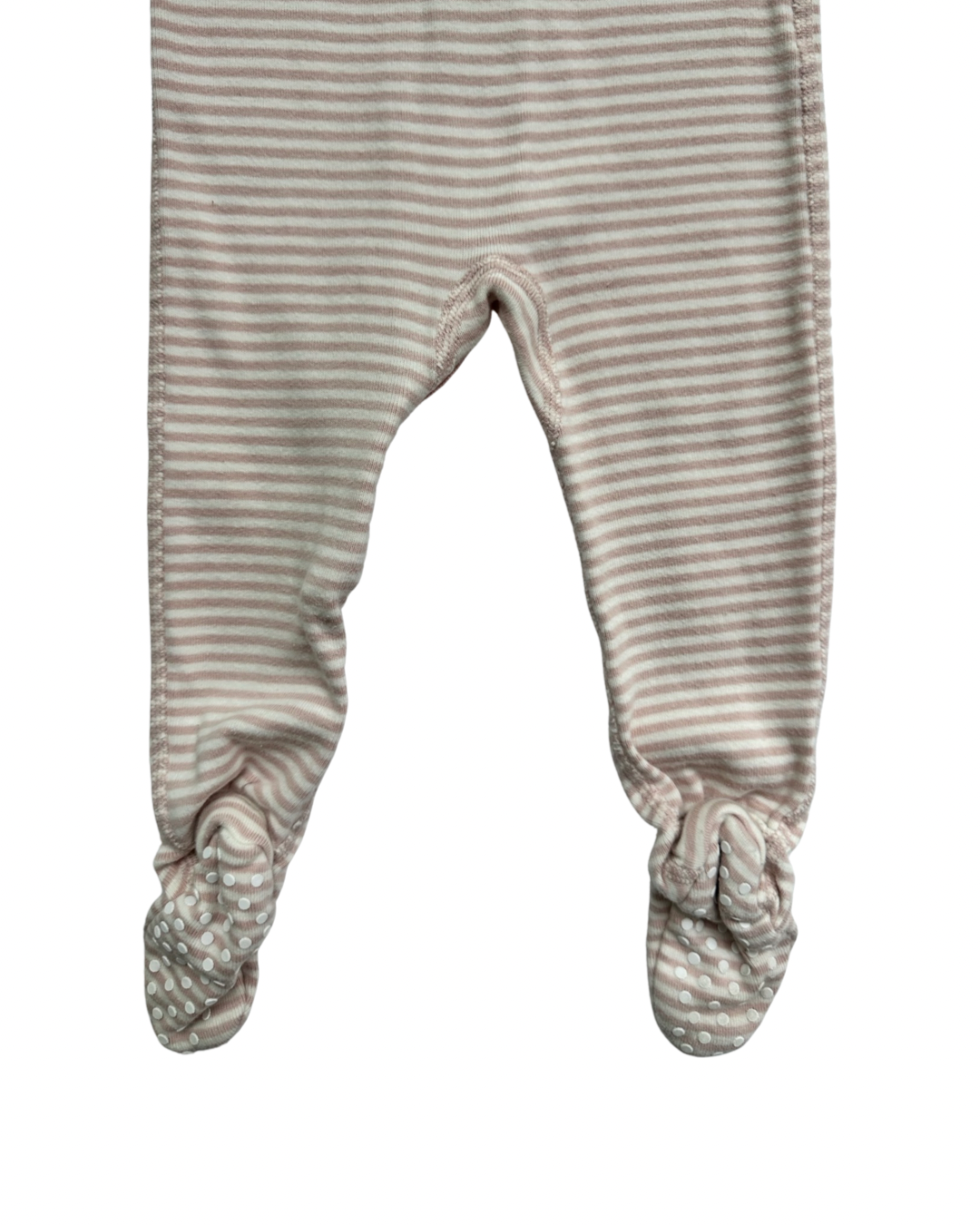 3-6M Baby Girl Hanna Andersson Dusty Rose Striped Zippered Sleeper PJs