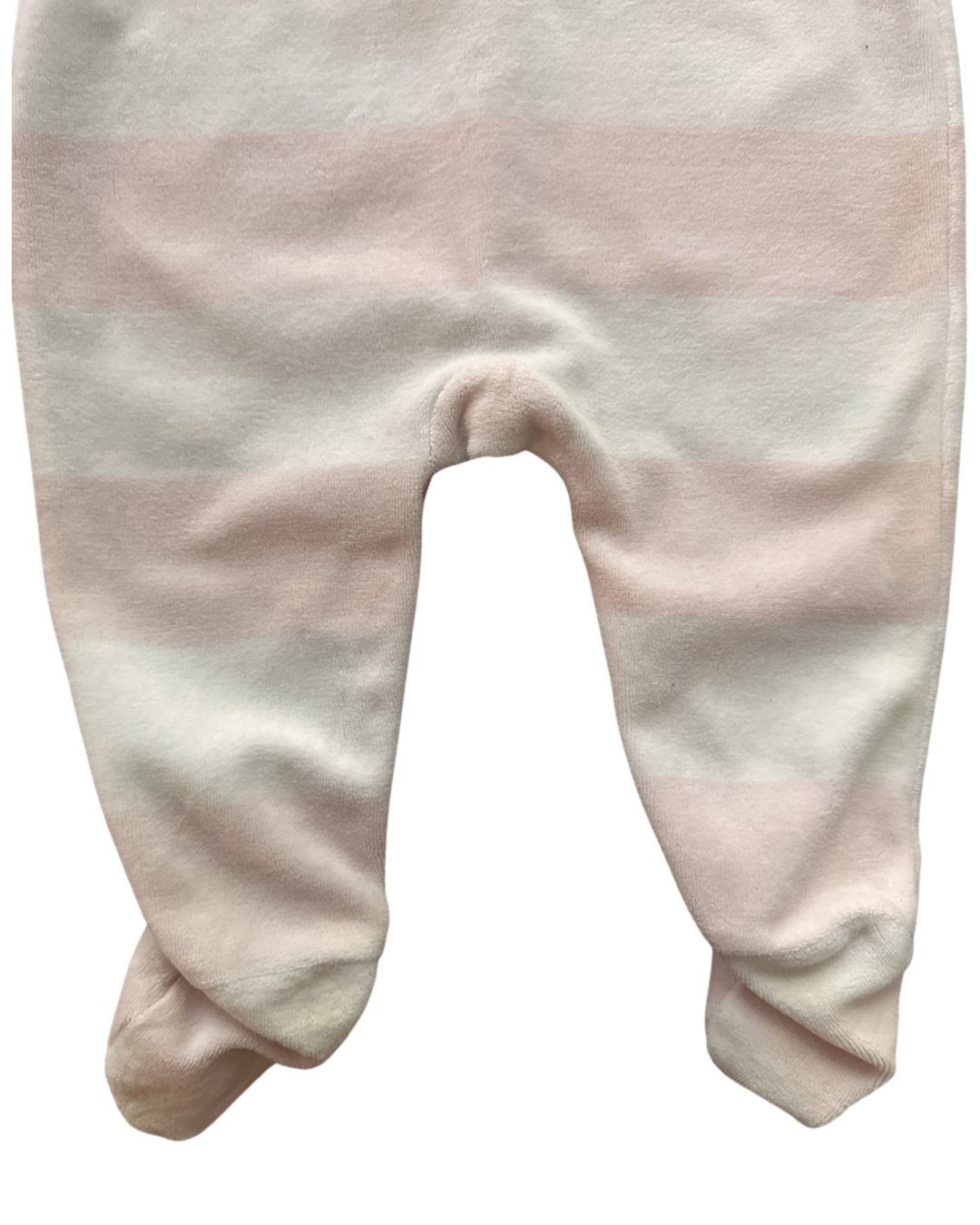 6-9M Baby Girl Baby Gap Pink and White Striped Terry Sleeper