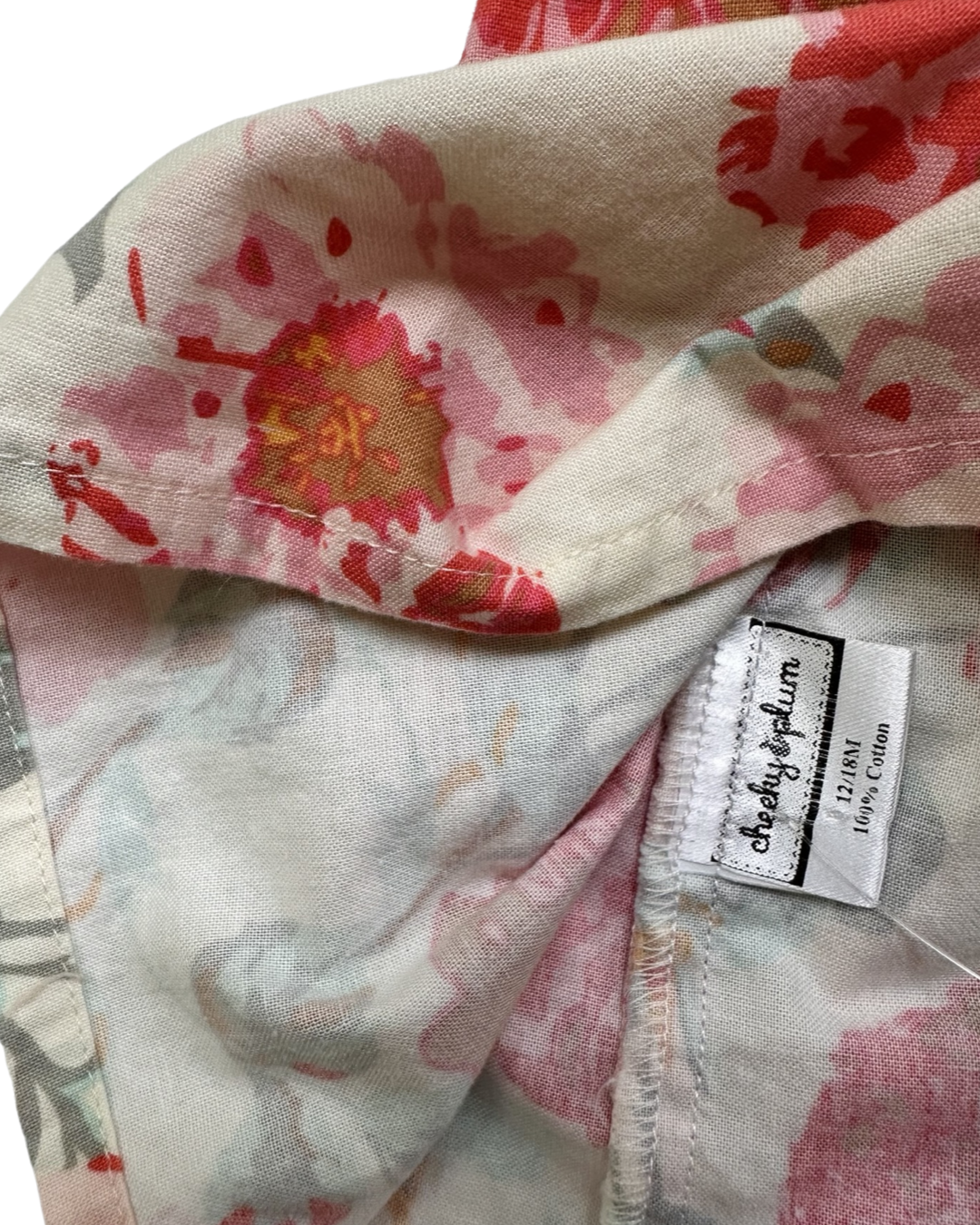 12M-18M Baby Girl Cheeky Plum Pink Floral Flutter Sleeve Dress