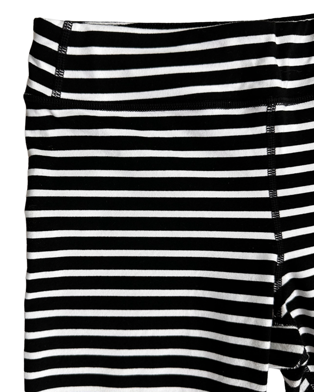 Youth Girls Size 12 Black and White Striped Athleta Girl Athletic Crop Leggings