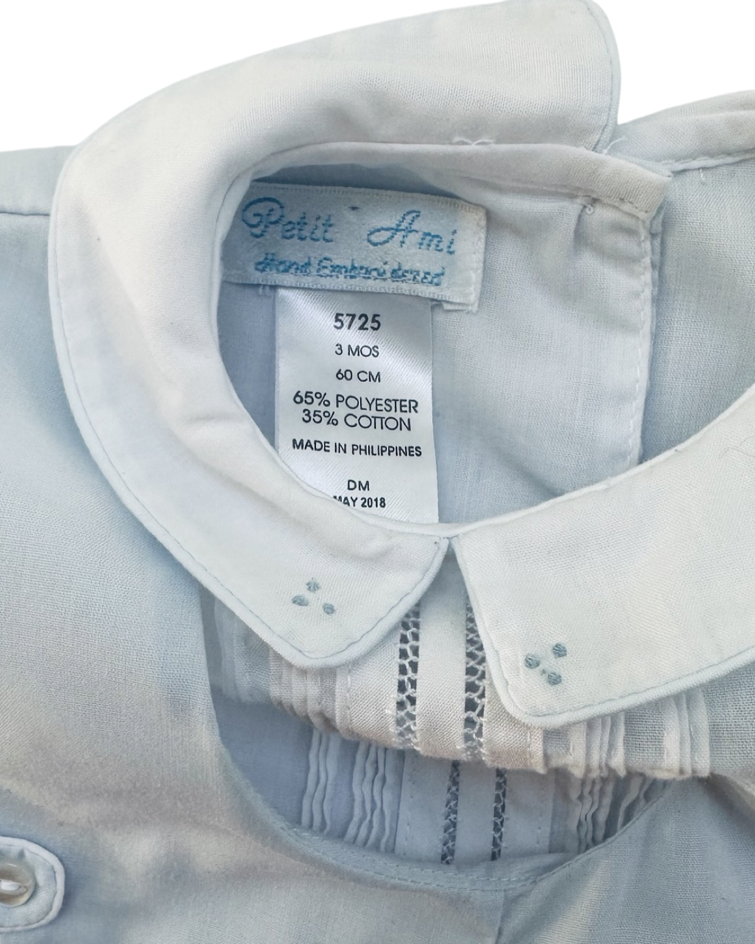 3M Baby Boy Petit Ami Light Blue Classic Boutique Romper