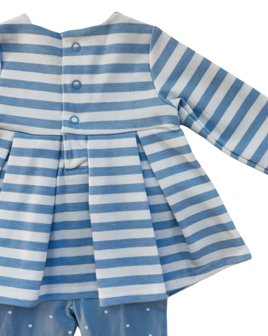 9M Baby Girl Crown & Ivy Blue Striped Long Sleeve Top with Matching Leggings Outfit