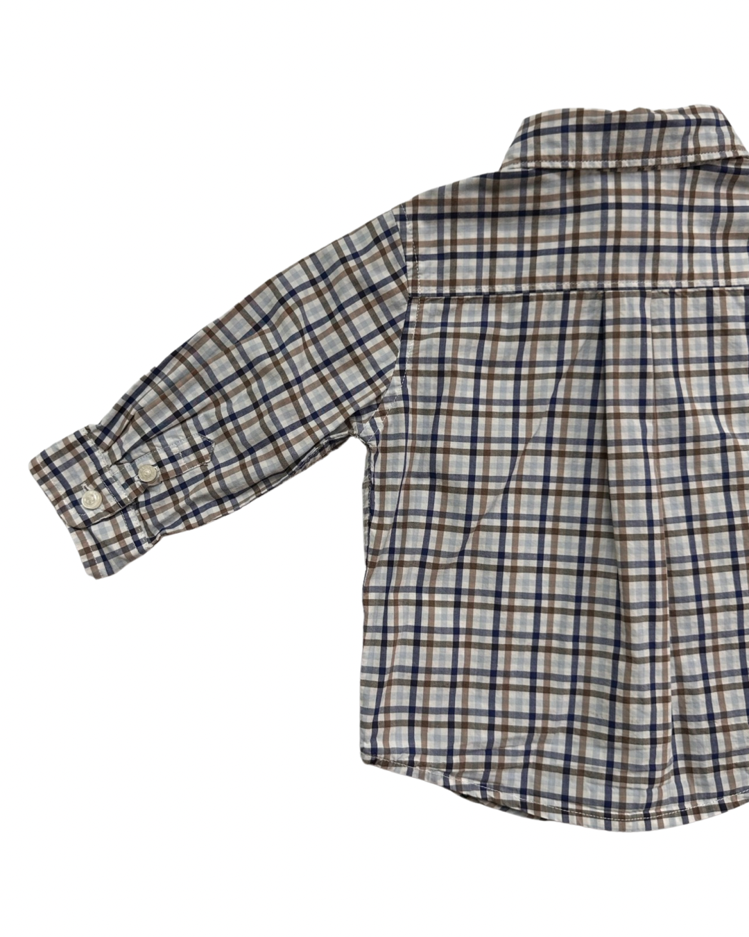 6-12M Baby Boy Janie & Jack Plaid Long Sleeve Button Up Top