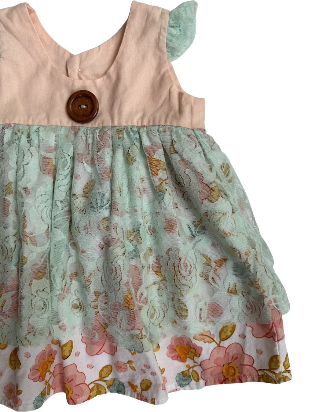 12M Baby Girl NaniKalani Boutique Floral Lace Flutter Sleeve Dress