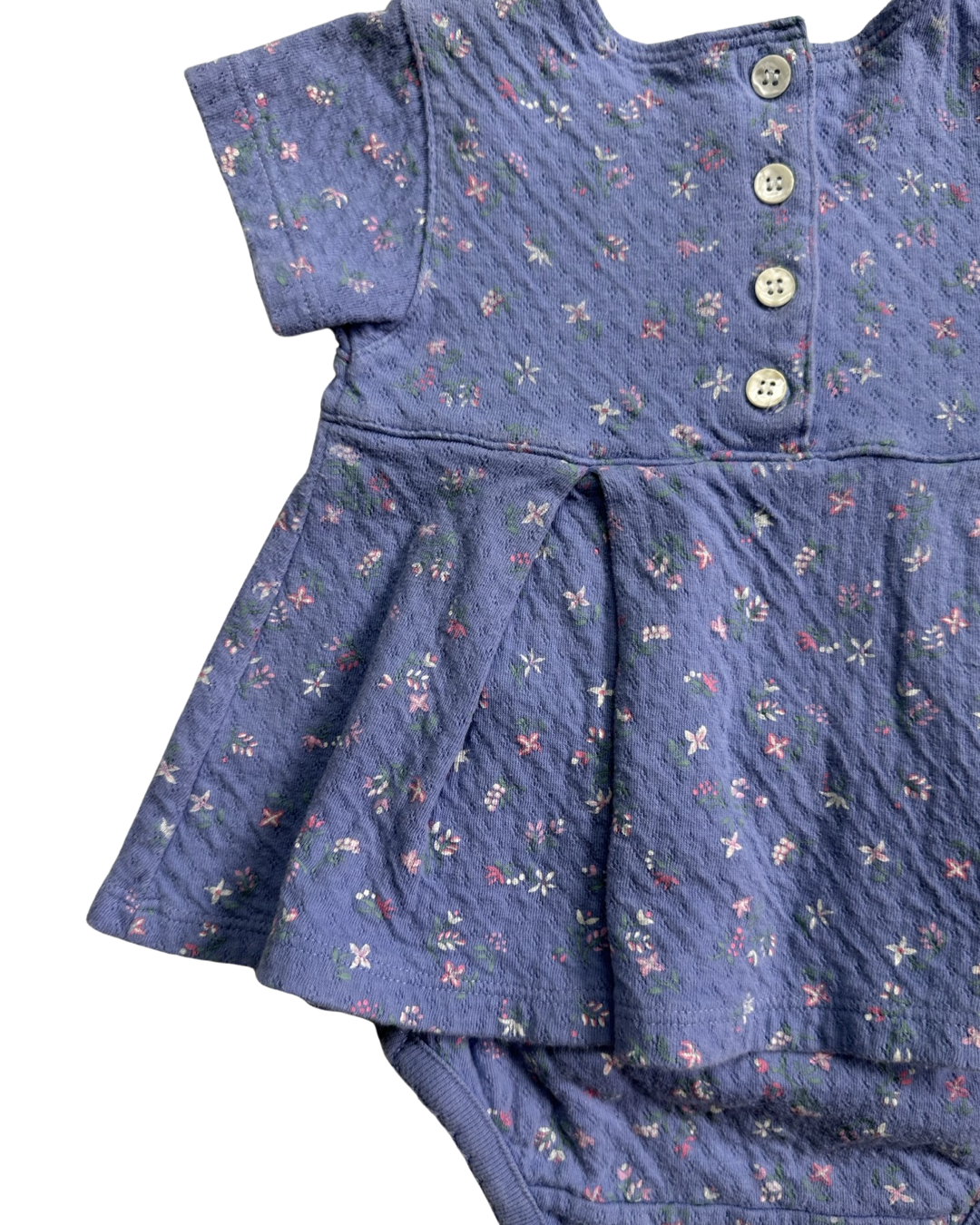 6M Baby Girl Purplish Blue Ralph Lauren Floral Dress w/ Matching Bloomers