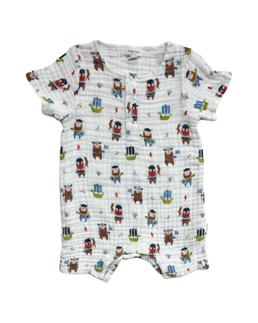 12M-18M Baby Boy Angel Dear Vikings Muslin Romper