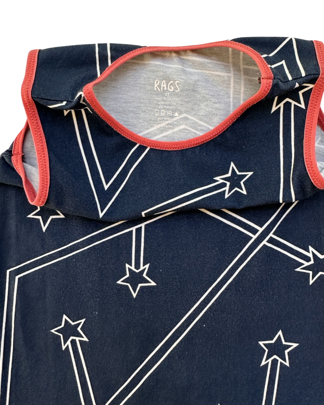 2T Toddler Boy / Girl American Blue Shooting Star Rags to Raches Romper