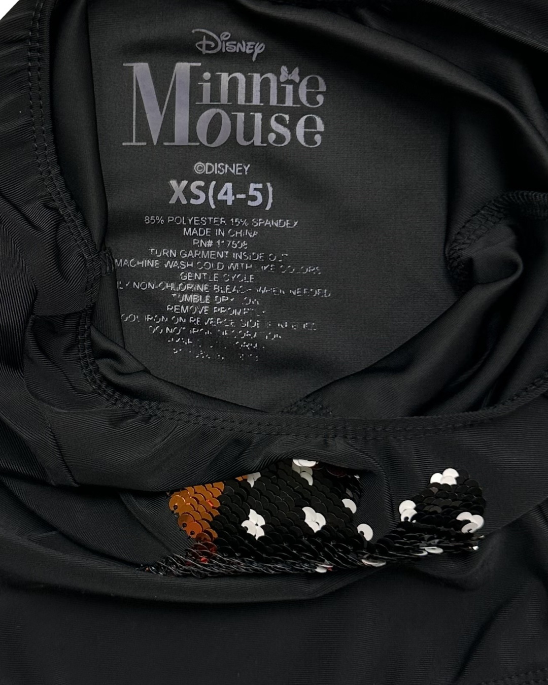 4T Toddler / 5T Toddler Girl XS Disney Minnie Mouse Black Flip Sequin Leotard