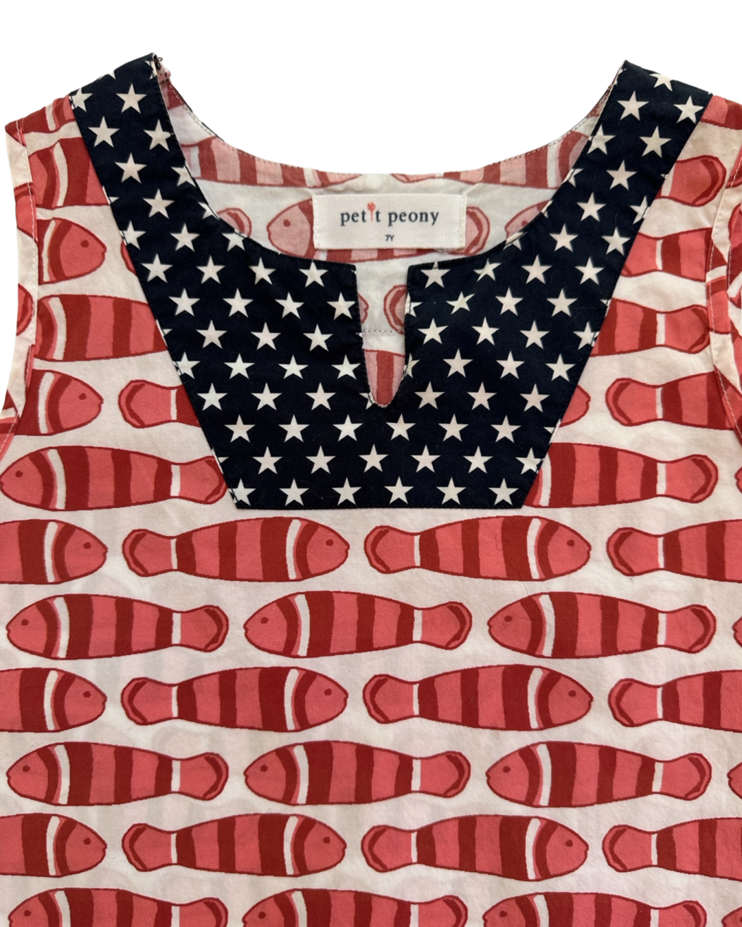 Girls Size 7Y Petit Peony American Red Fish Dress