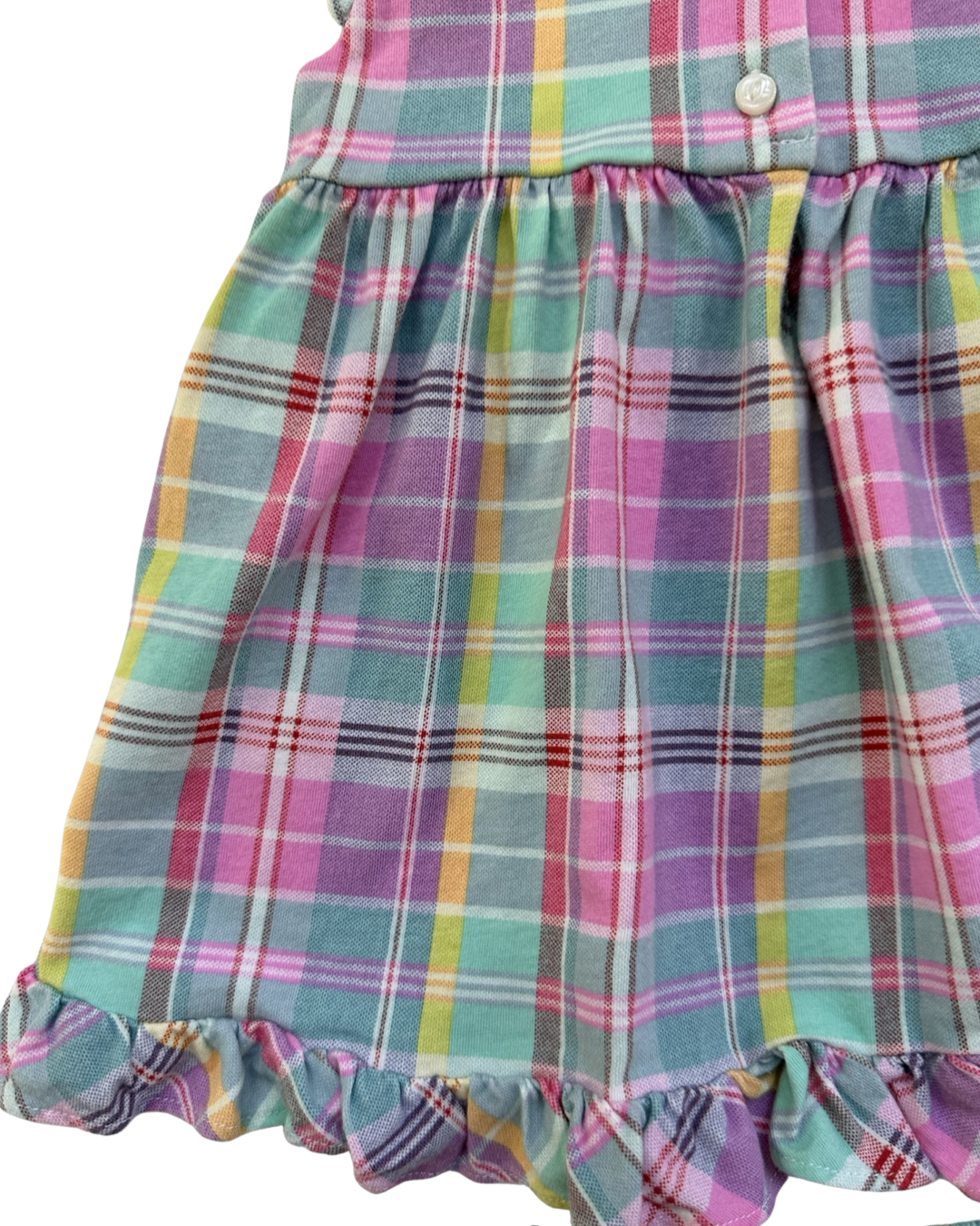 6M Baby Girl Ralph Lauren Pink & Green Plaid Ruffle Dress with Matching Bloomers