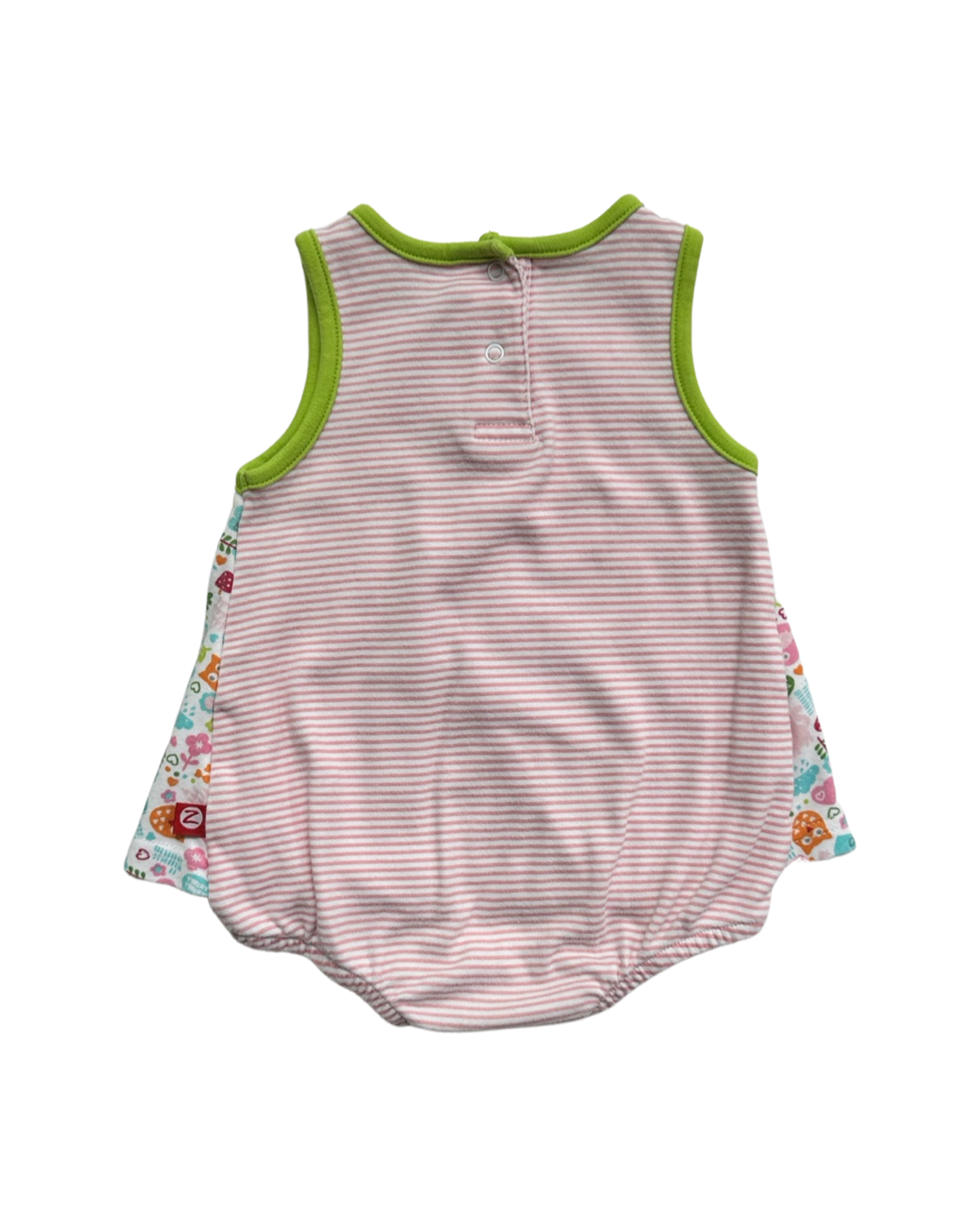 6M Baby Girl Zutano Vintage Cat Owl Bird Onesie Dress