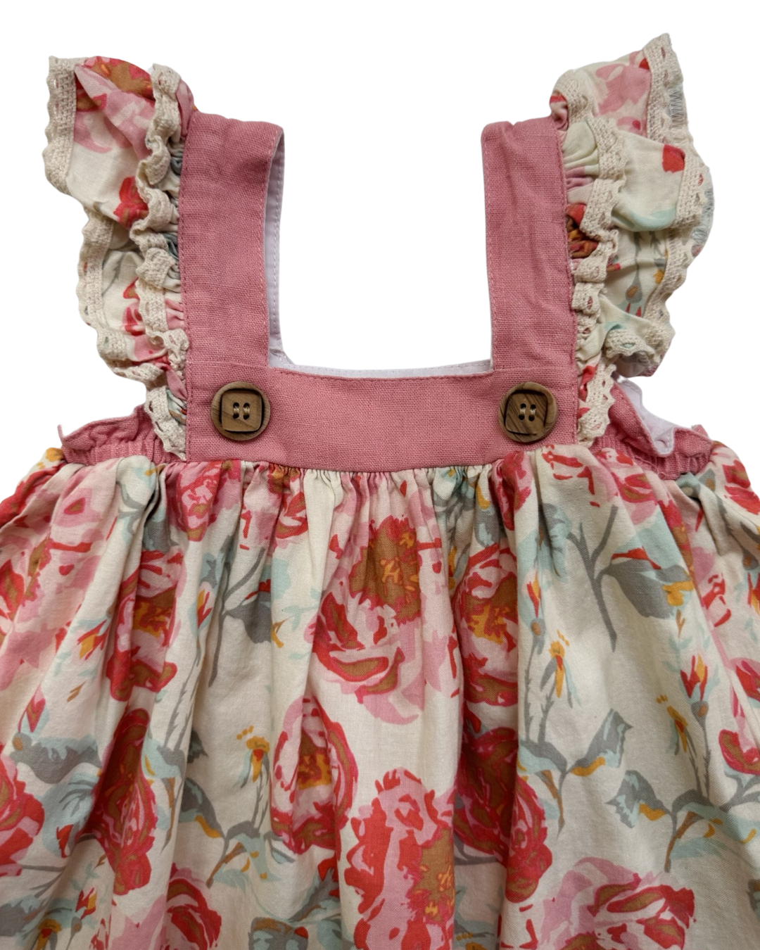 12M-18M Baby Girl Cheeky Plum Pink Floral Flutter Sleeve Dress