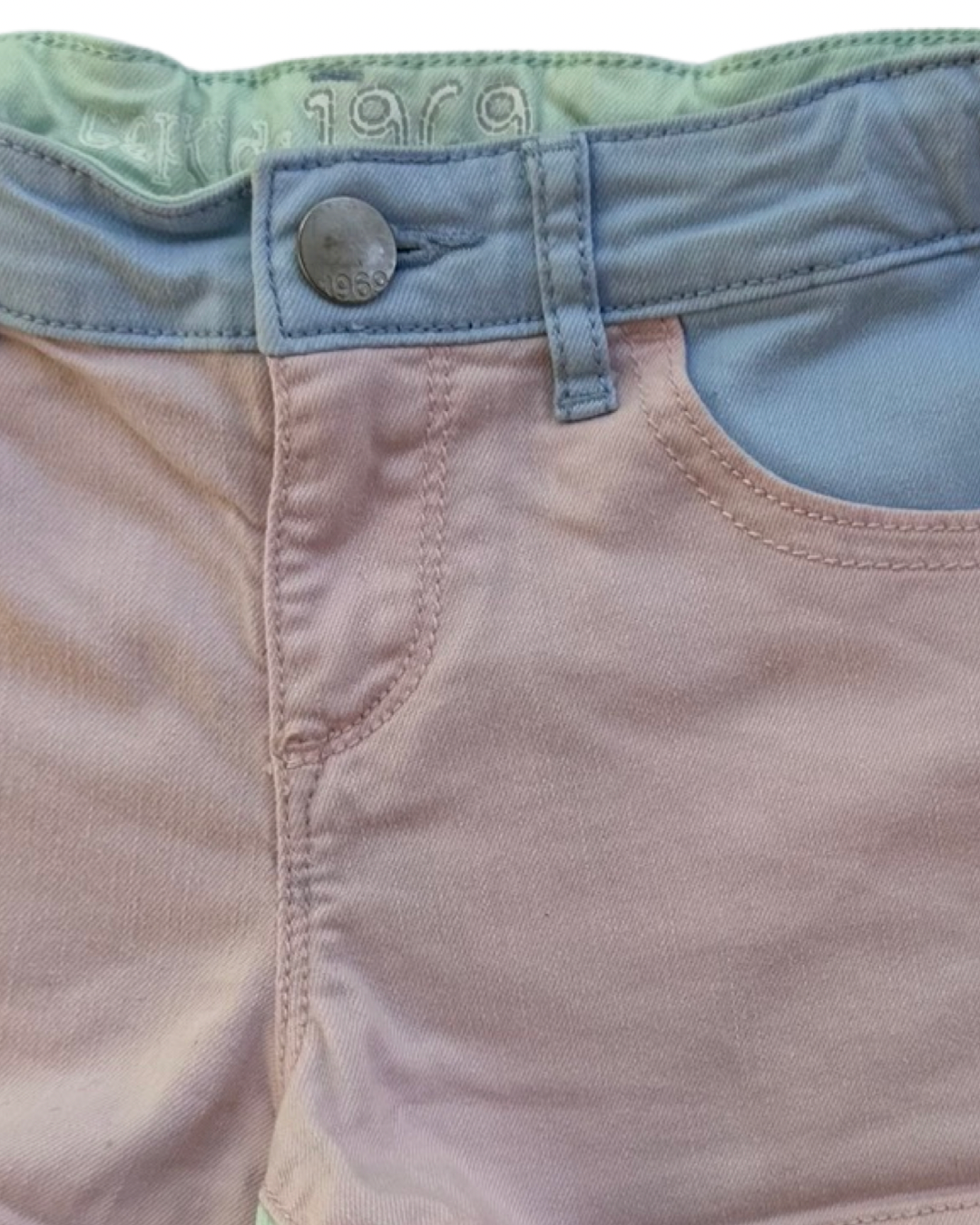 Youth Girls Size 10 Gap Kids Pastel Pink Mint and Blue Jean Shorts no