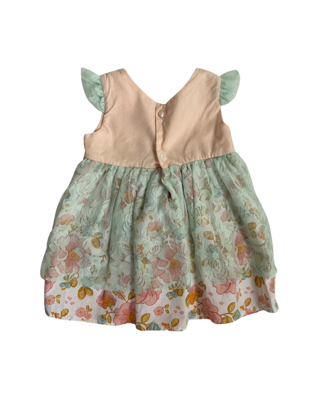 12M Baby Girl NaniKalani Boutique Floral Lace Flutter Sleeve Dress