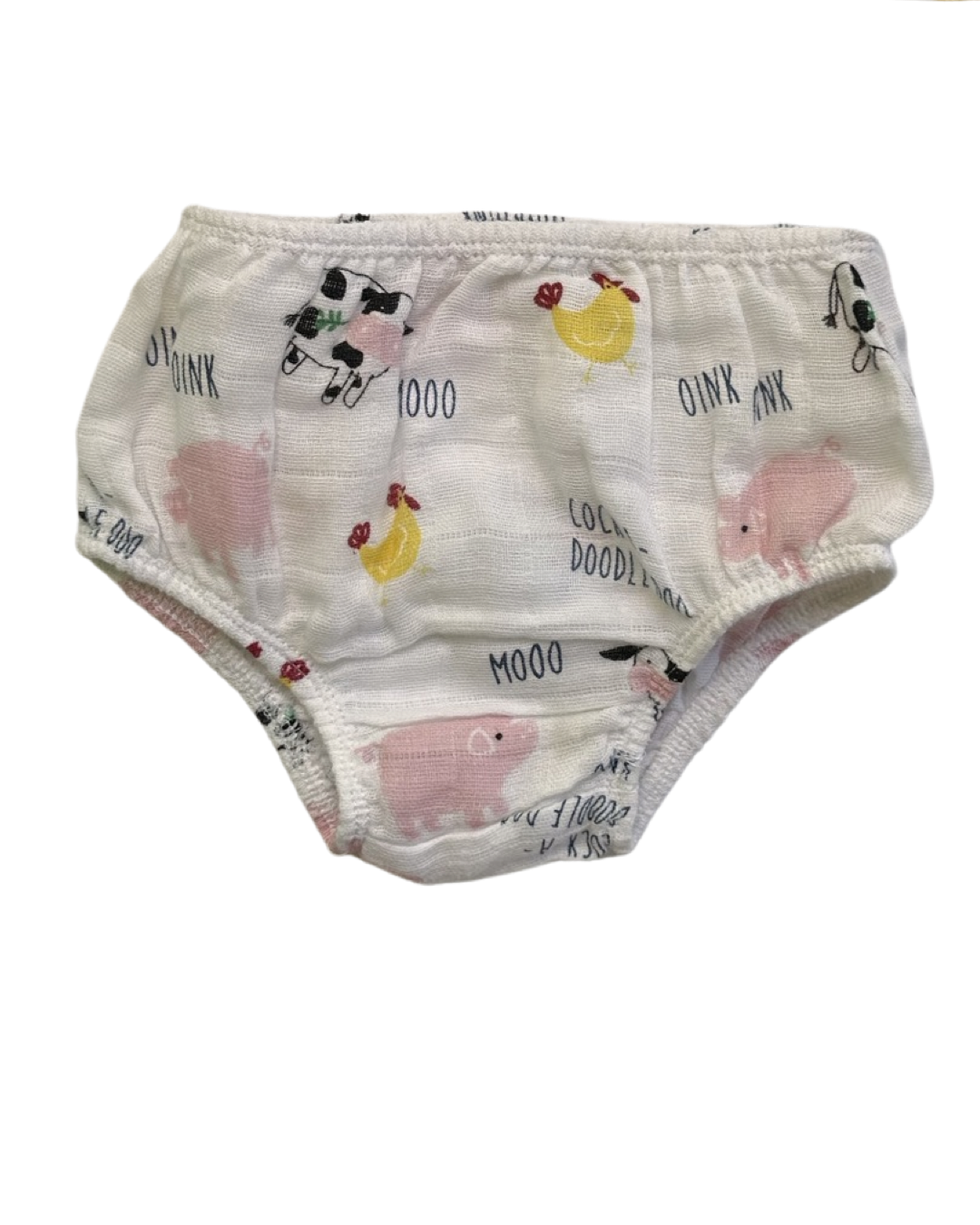 9M Baby -12M Baby Girl Mud Pie Farm Animal Muslin Dress w/ Bloomers