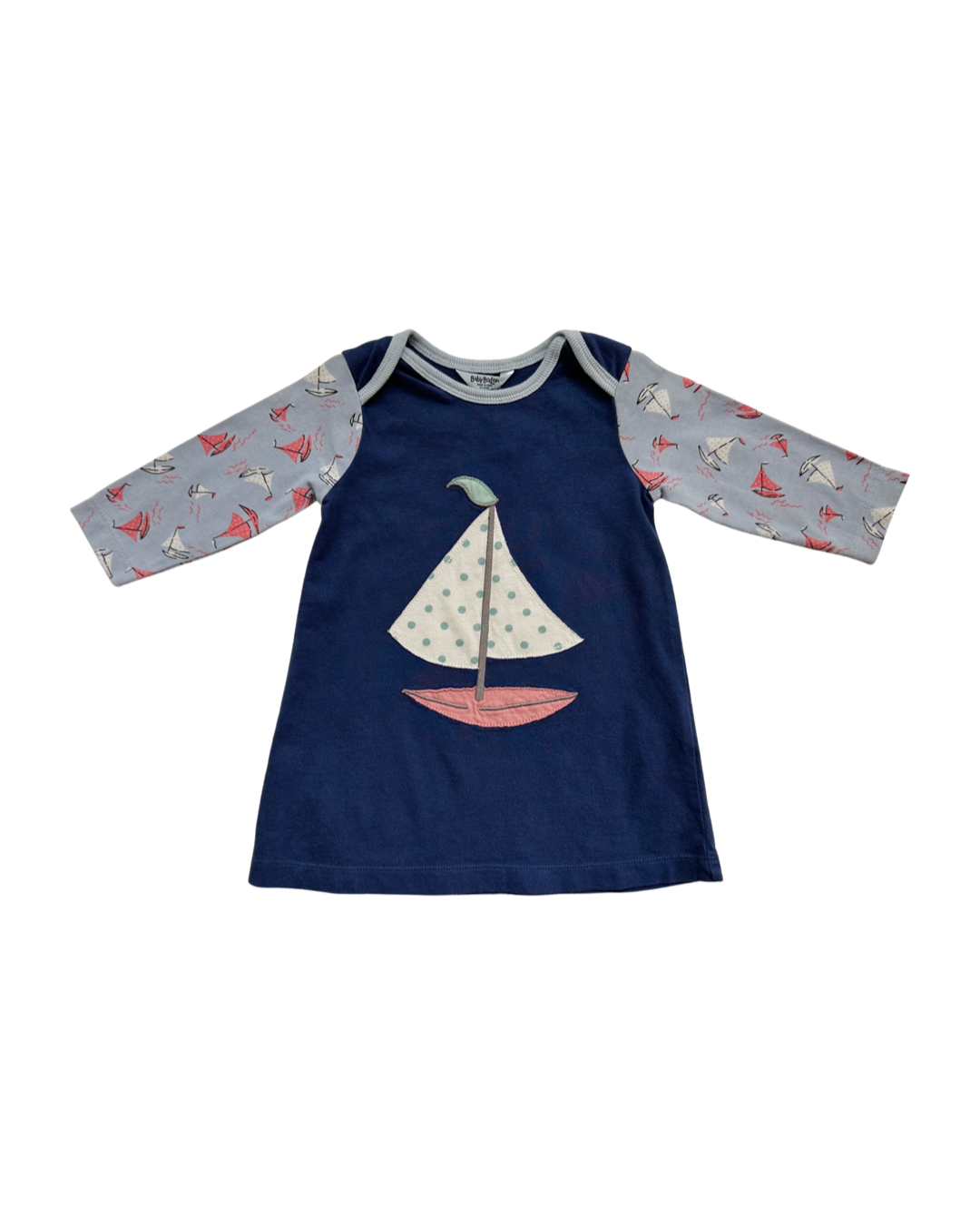 3-6M Baby Girl Baby Boden Dusty Blue Sailboat Dress