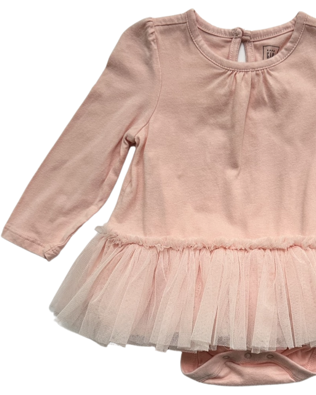 6-12M Baby Girl Baby Gap Pink Ballerina Tutu Long Sleeve Onesie Dress
