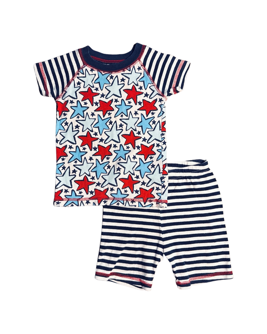 18M-24M Baby Boy Patriotic Navy / White Star Gymboree PJs
