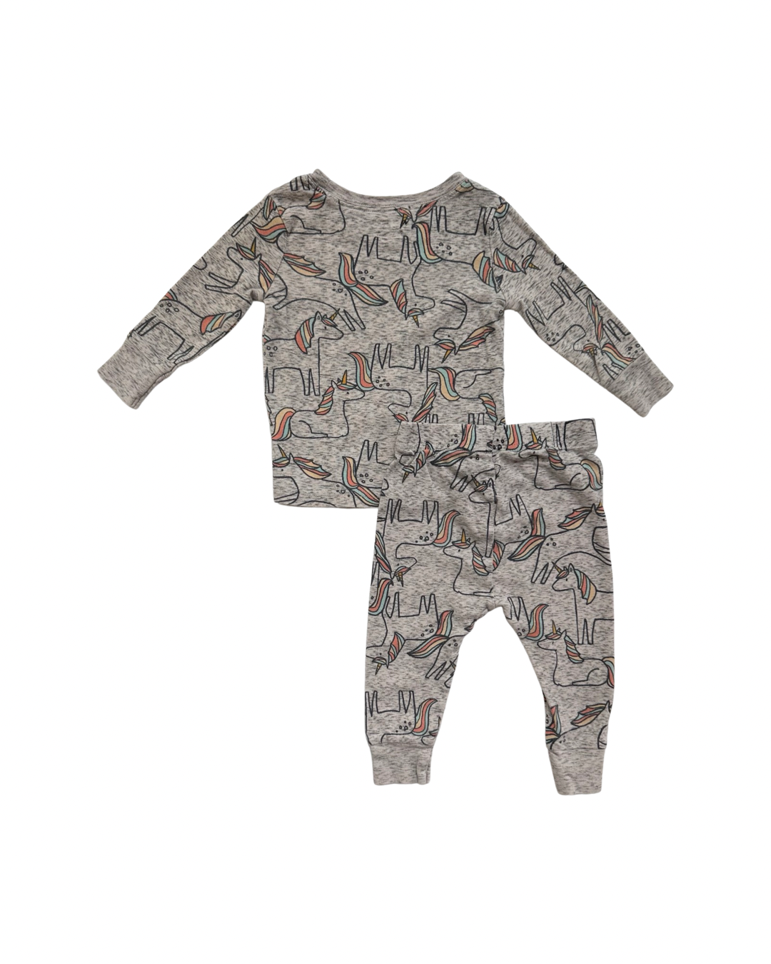 12M-18M Baby Girl Old Navy Gray Unicorn PJs