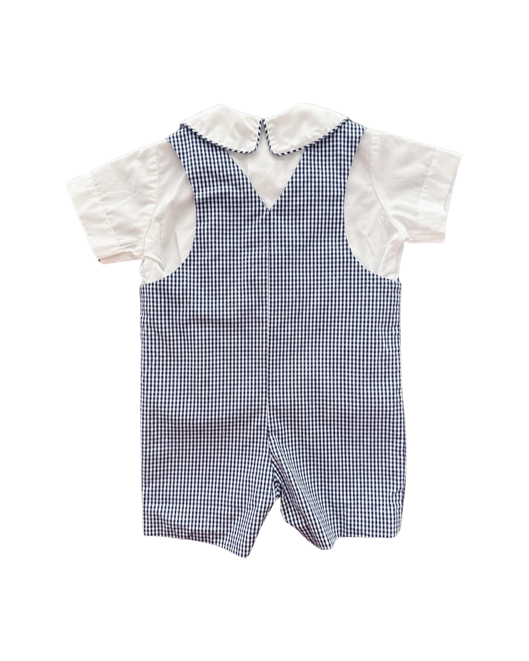 6M Baby Boy Mondays Child Boutique Blue Gingham American Flag Romper