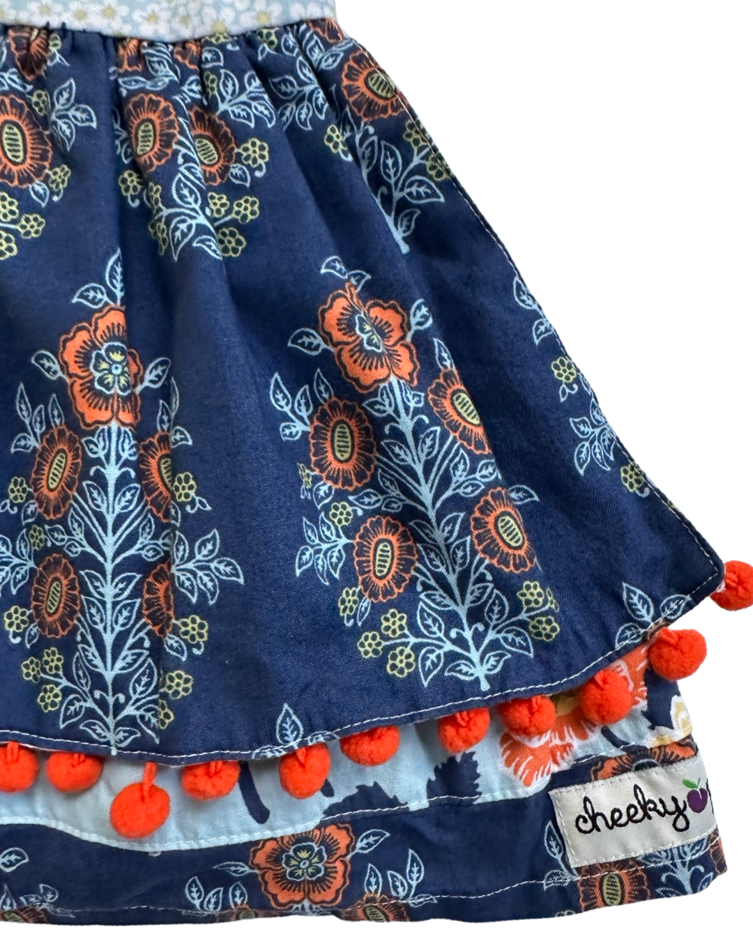 12M-18M Baby Girl Cheeky Plum Boutique Blue Floral Dress